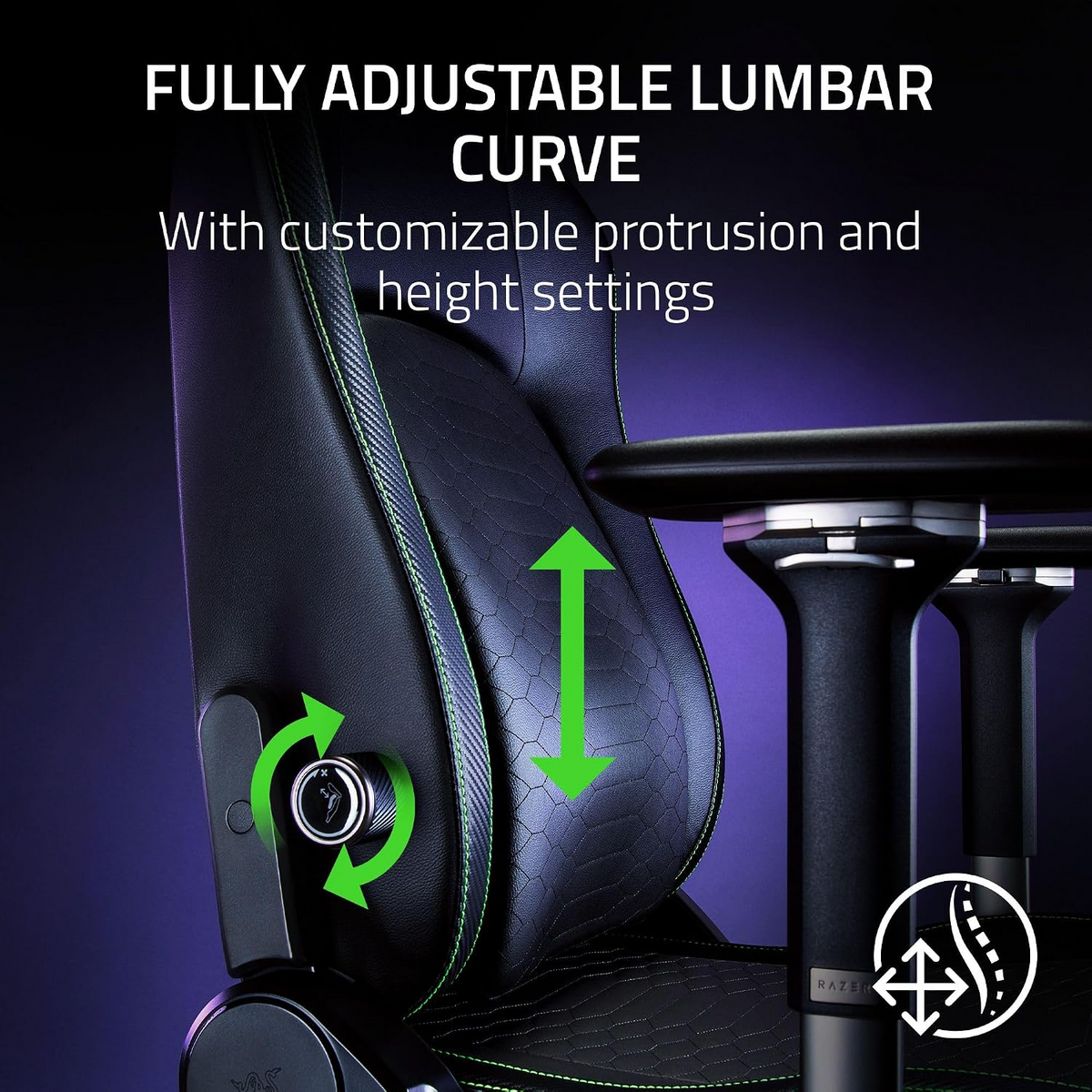 RAZER ISKUR V2 GAMING CHAIR LEATHER - BLACK
