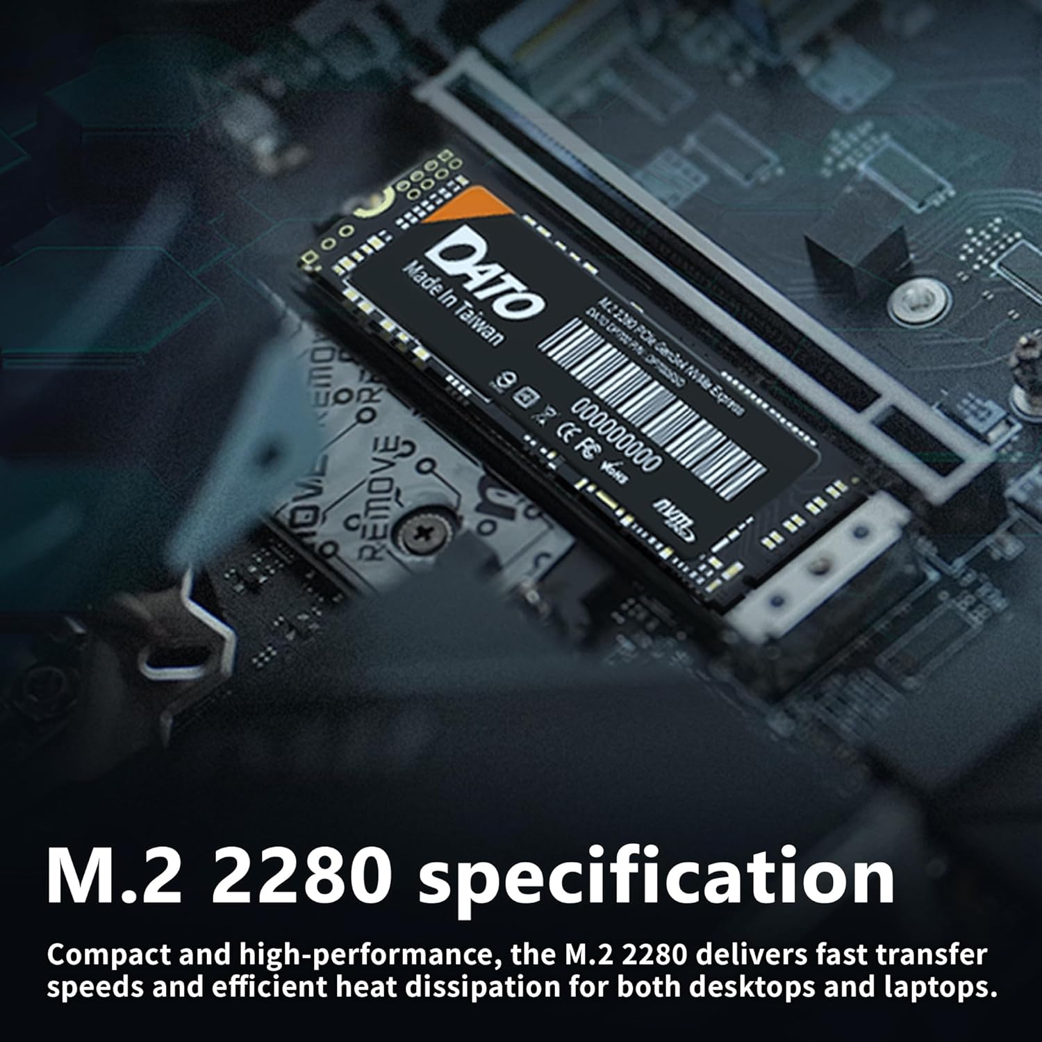 DATO M.2 SSD 512GB M.2 2280 SSD PCIe Gen3 X4 Internal Solid State Drive up to 2500/1700 MB/s DP700 Series