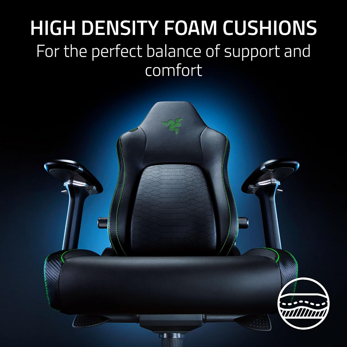 RAZER ISKUR V2 GAMING CHAIR LEATHER - BLACK