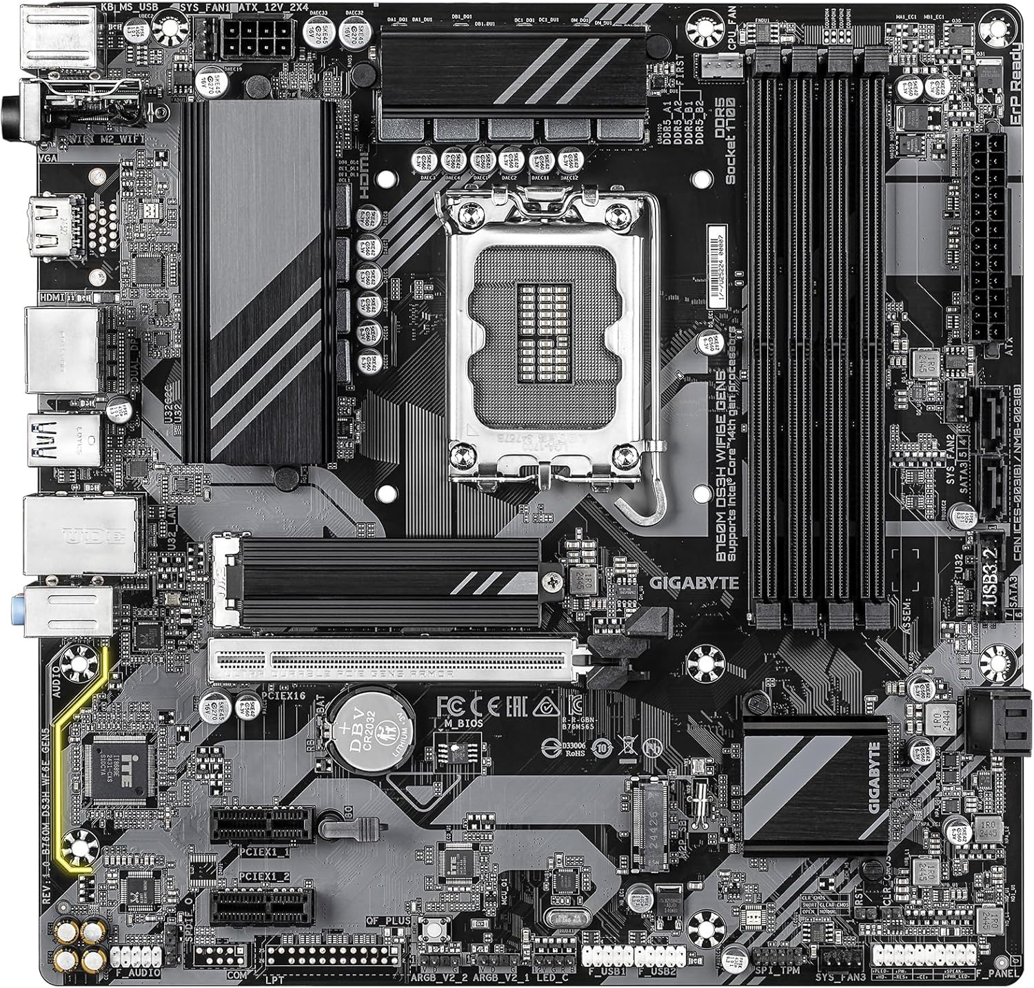 GIGABYTE B760M DS3H WIFI6E GEN5 DDR5 MOTHERBOARD