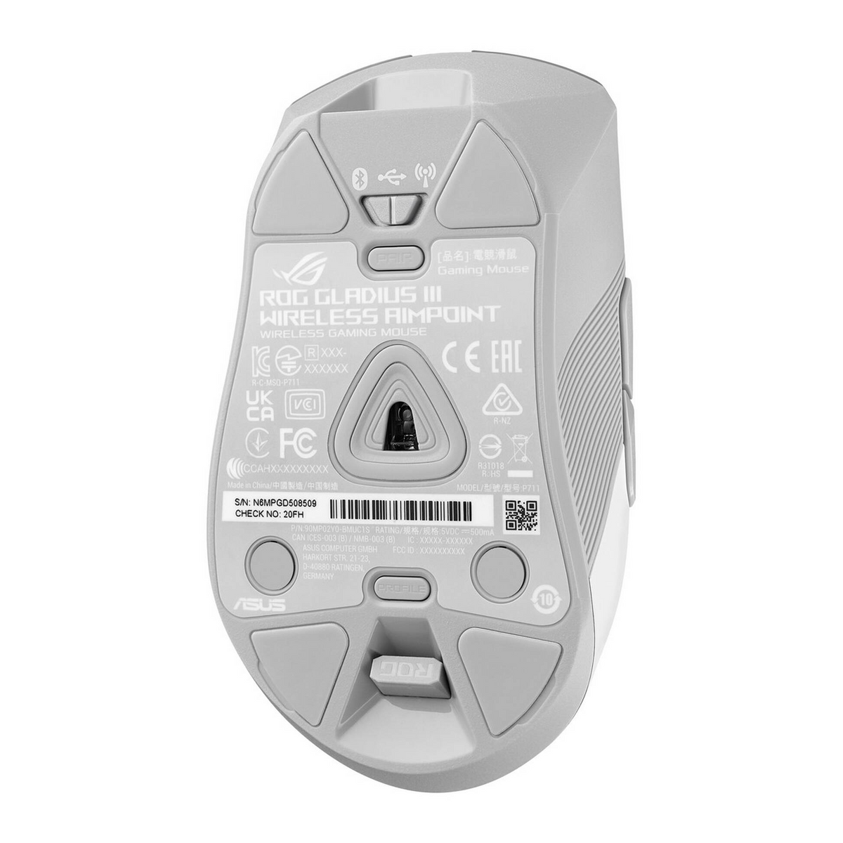 Asus ROG P711 GLADIUS III WIRELESS AIMPOINT WIRELESS GAMING MOUSE - WHITE