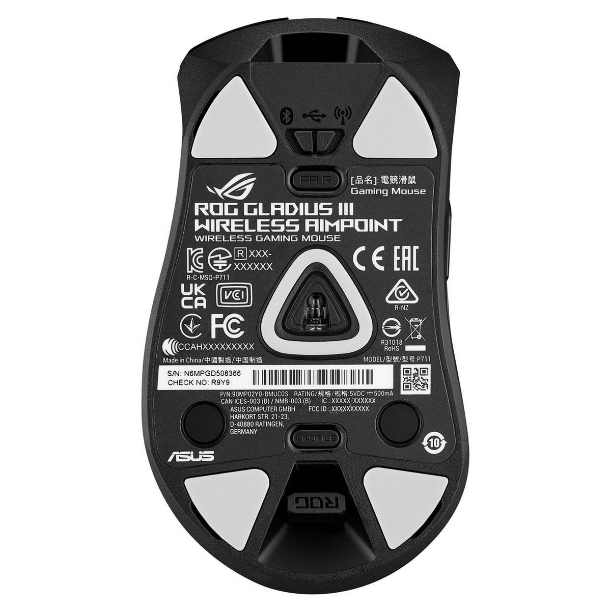 Asus ROG P711 GLADIUS III WIRELESS AIMPOINT WIRELESS GAMING MOUSE - BLACK
