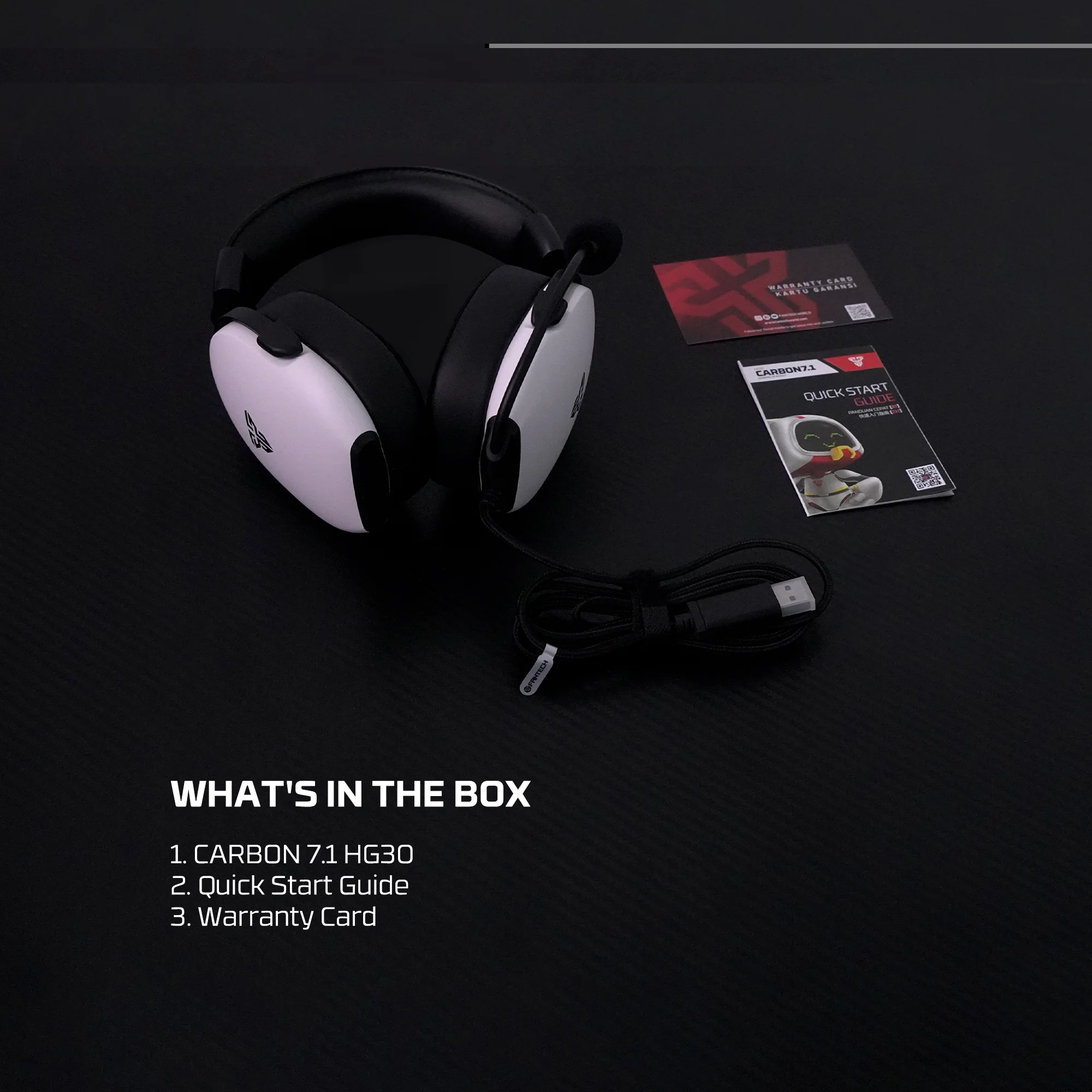 Fantech HG30 Carbon 7.1 White Wired Headset