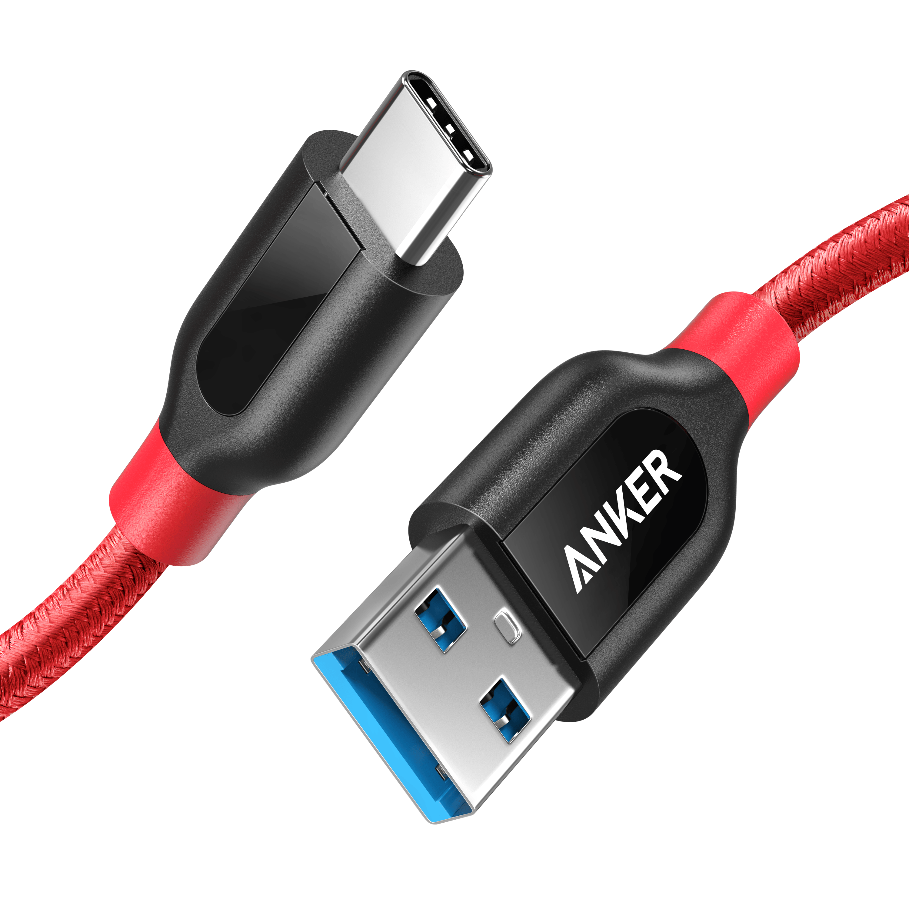 Anker PowerLine+ USB-A to USB-C 0.9m Cable - Red