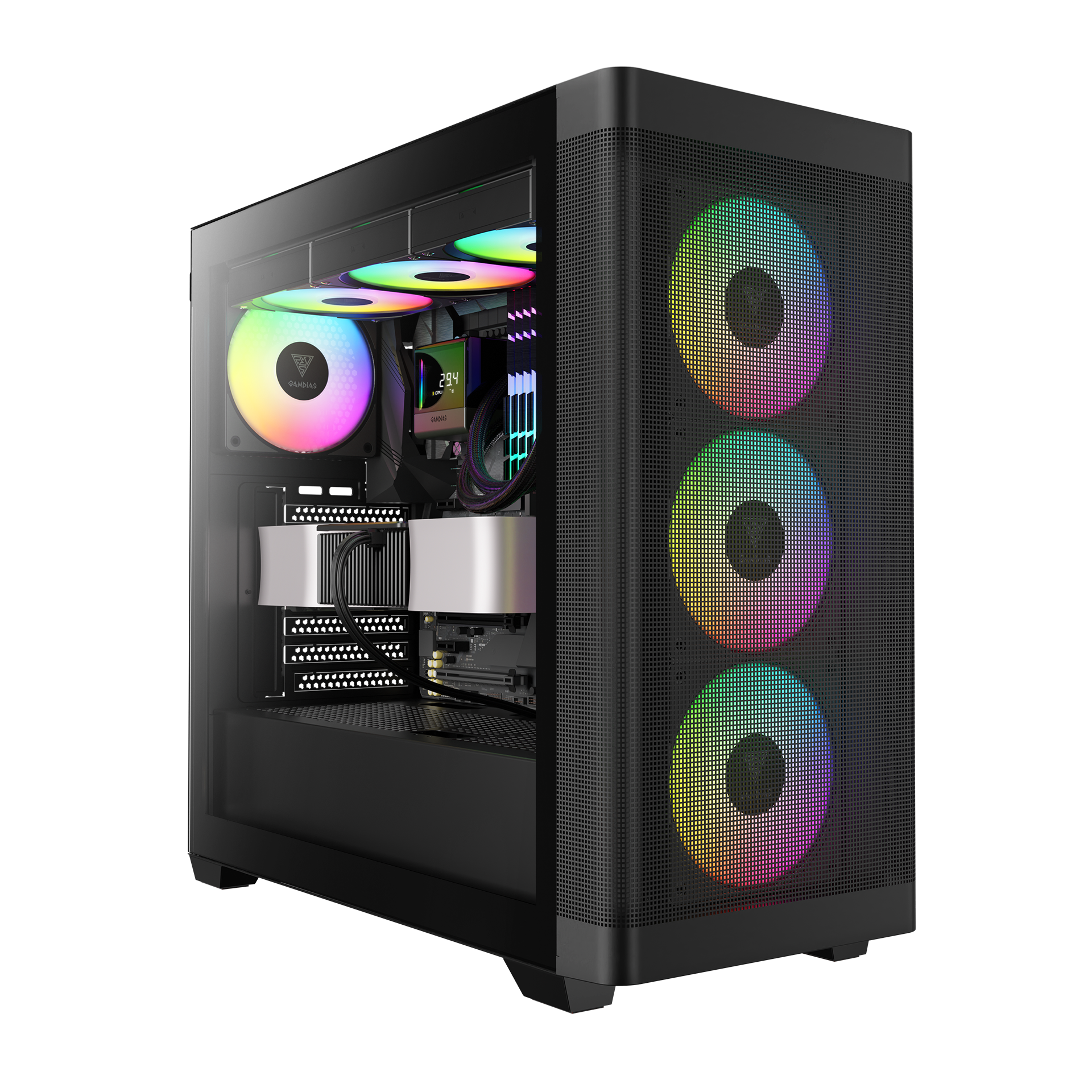 GAMDIAS ATHENA M3 ARGB Mid Tower Gaming Case - Black