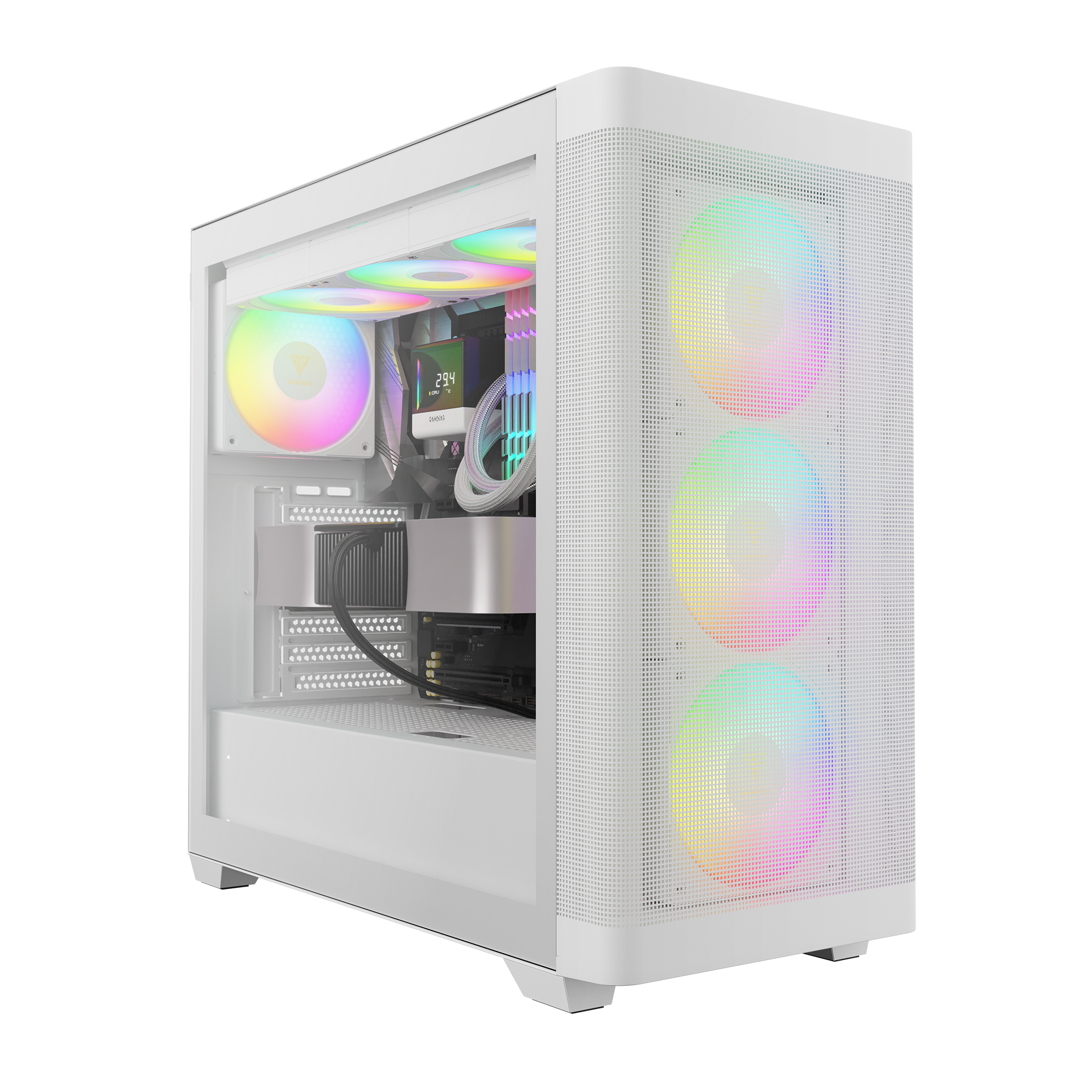 GAMDIAS ATHENA M3 ARGB Mid Tower Gaming Case - White