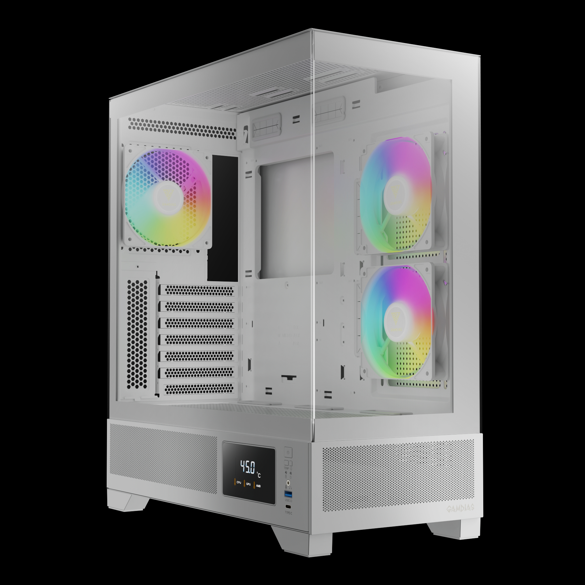GAMDIAS ATLAS M1 ARGB Mid Tower Gaming Case - White