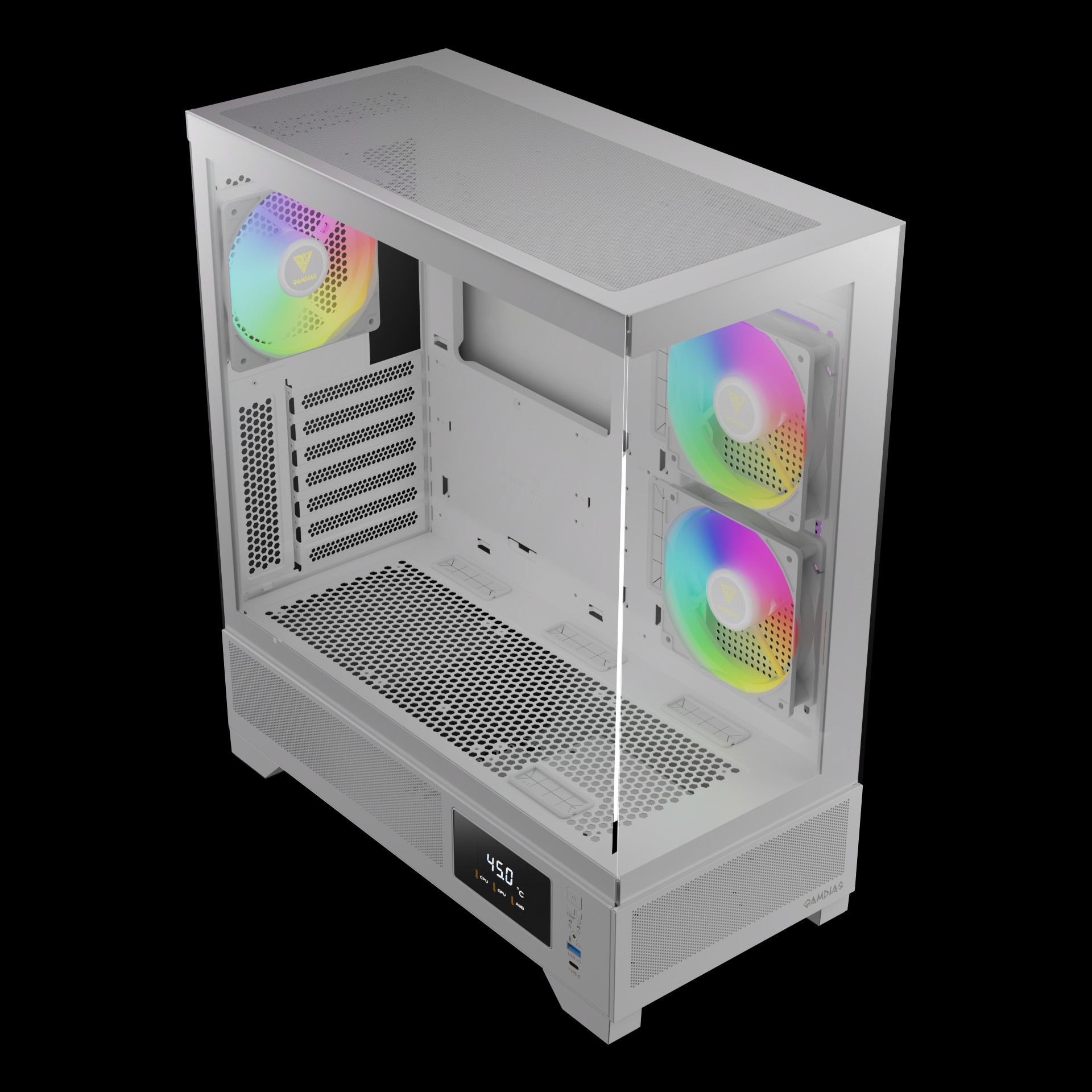 GAMDIAS ATLAS M1 ARGB Mid Tower Gaming Case - White