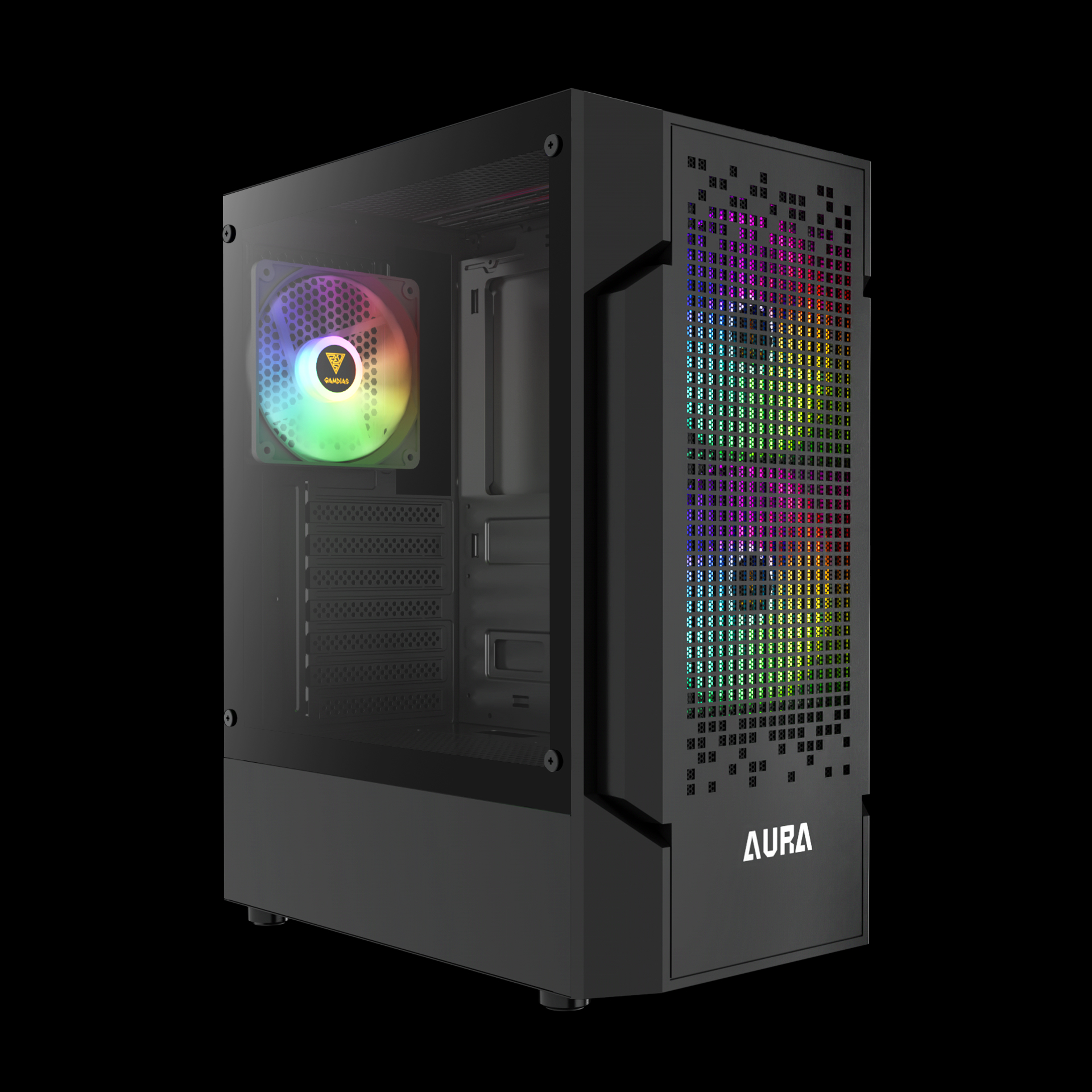 GAMDIAS AURA GC7 ARGB Mid Tower Gaming Case - Black