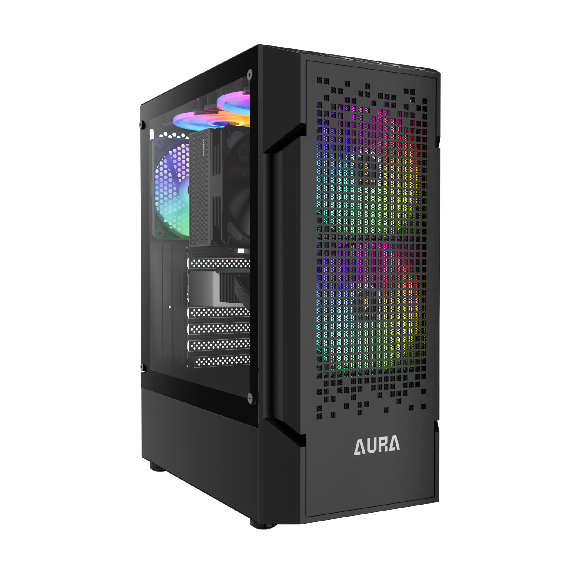 GAMDIAS AURA GC7 ARGB Mid Tower Gaming Case - Black