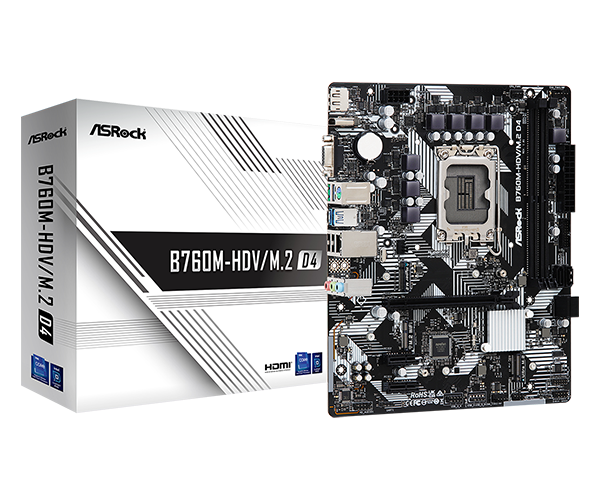 ASRock B760M-HDV M.2 LGA 1700 DDR4 Micro ATX Motherboard