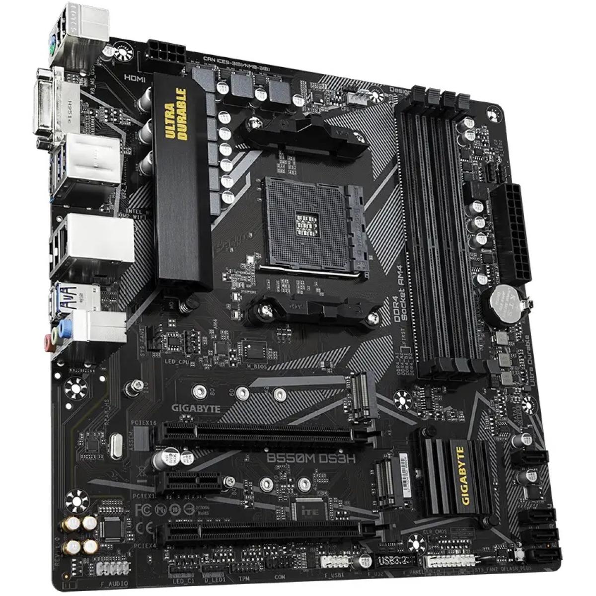 GIGABYTE B550M K AMD AM4 RYZEN 5000, 4000, 3000 Series /DDR4/PCIe 4.0/2xM.2 - mATX Motherboard