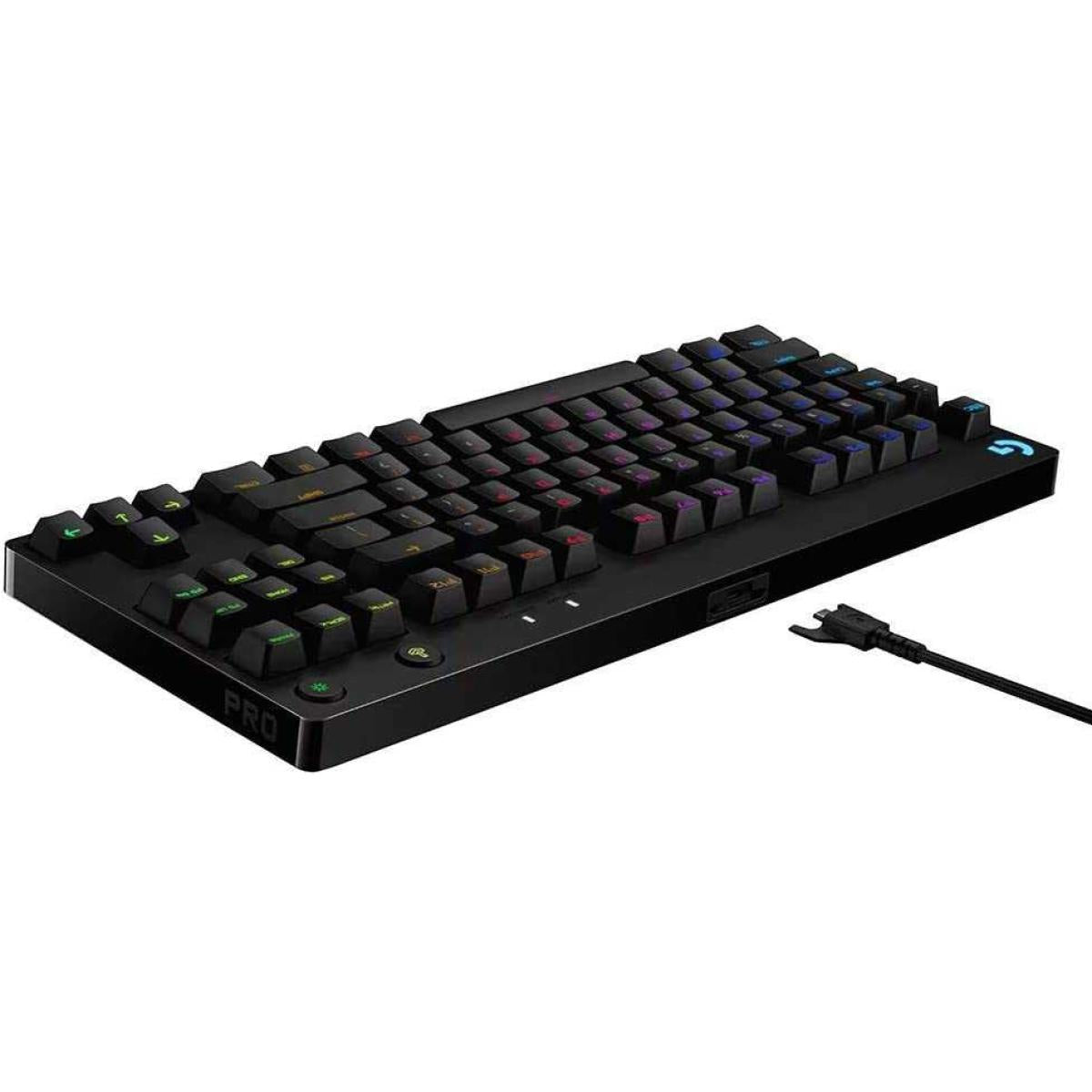 Logitech G Pro X TKL Wired Mechanical Swappable Switches LIGHTSYNC RGB Detachable Cable 12 Programmable F-keys GX Blue Clicky Switches - Black