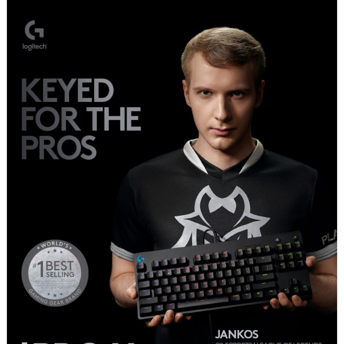 Logitech G Pro X TKL Wired Mechanical Swappable Switches LIGHTSYNC RGB Detachable Cable 12 Programmable F-keys GX Blue Clicky Switches - Black