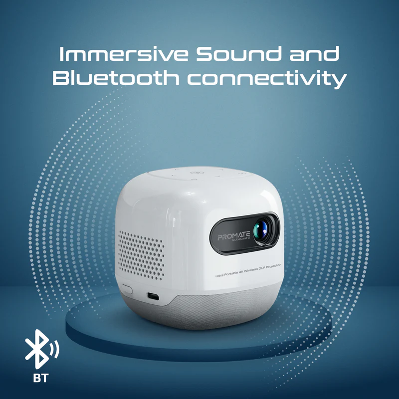 Promate CubeCast-2 Ultra-Portable 4K Wireless DLP Projector with Touch Controls