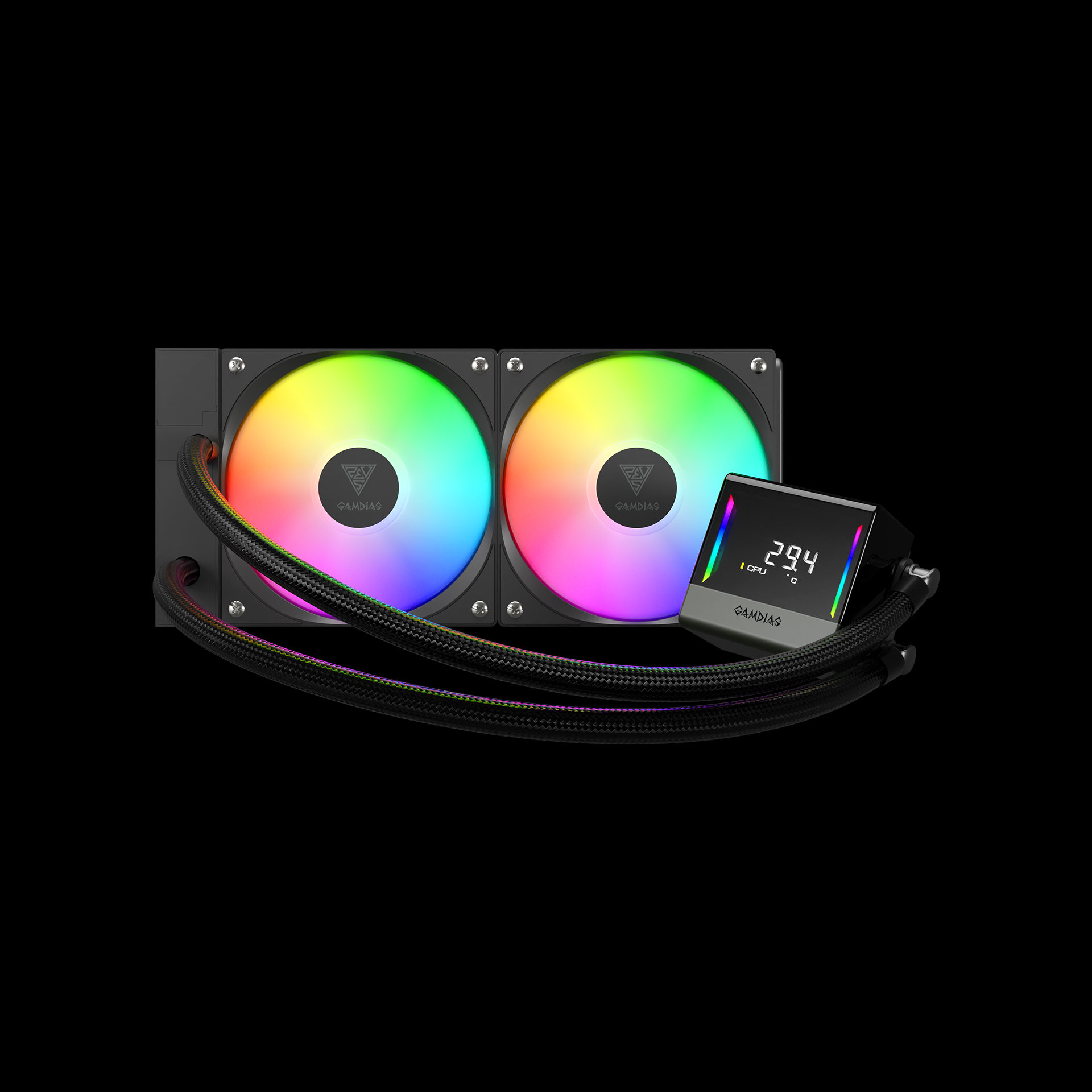 GAMDIAS AURA GL240 V2 ARGB Liquid Cooler - Black