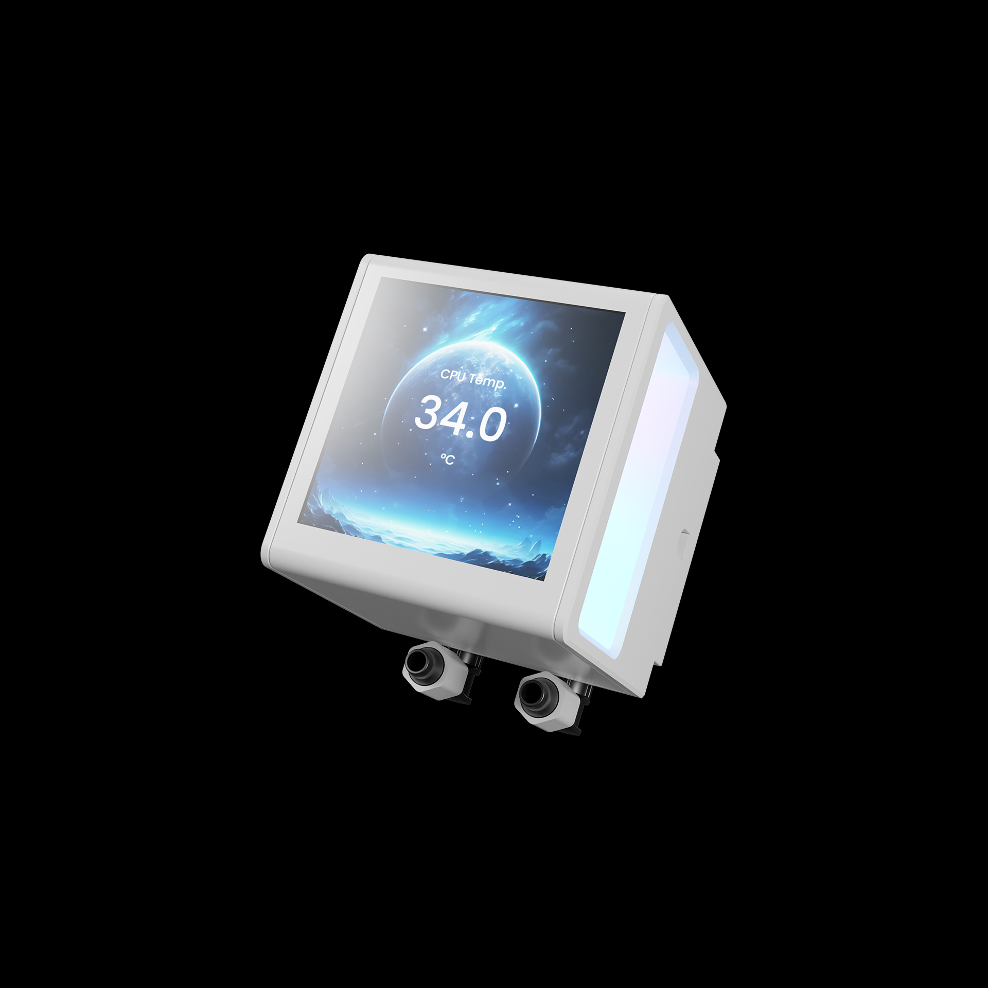 GAMDIAS CHIONE P5-240 ARGB Liquid Cooler with IPS LCD Display - White