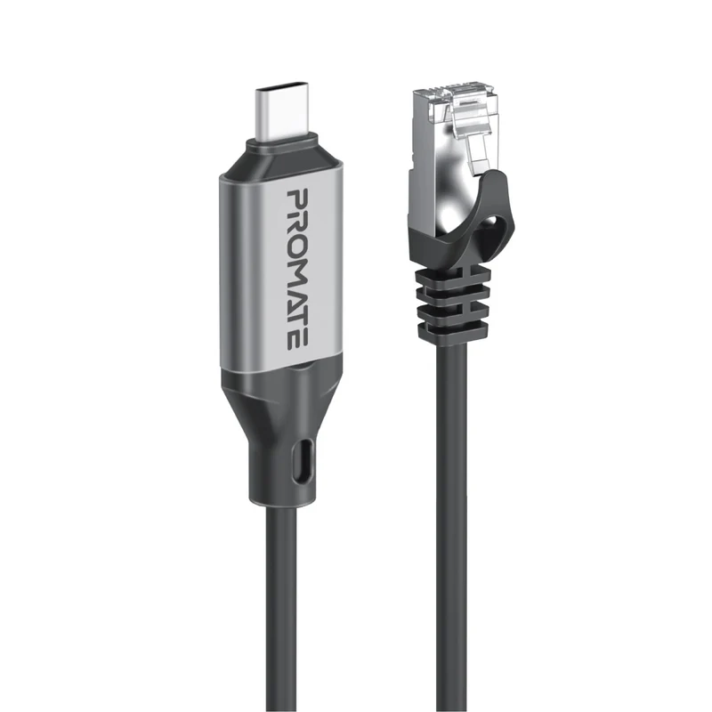Promate Clink-RJ45 Ultra-Fast Ethernet to USB-C Adapter Cable 