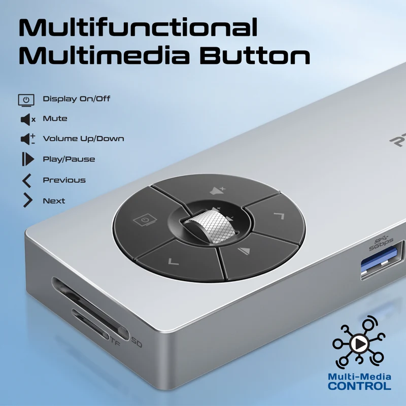 Promate Comandhub-Pro 14-in-1 Highspeed Multiport USB-C Hub with 100W PD