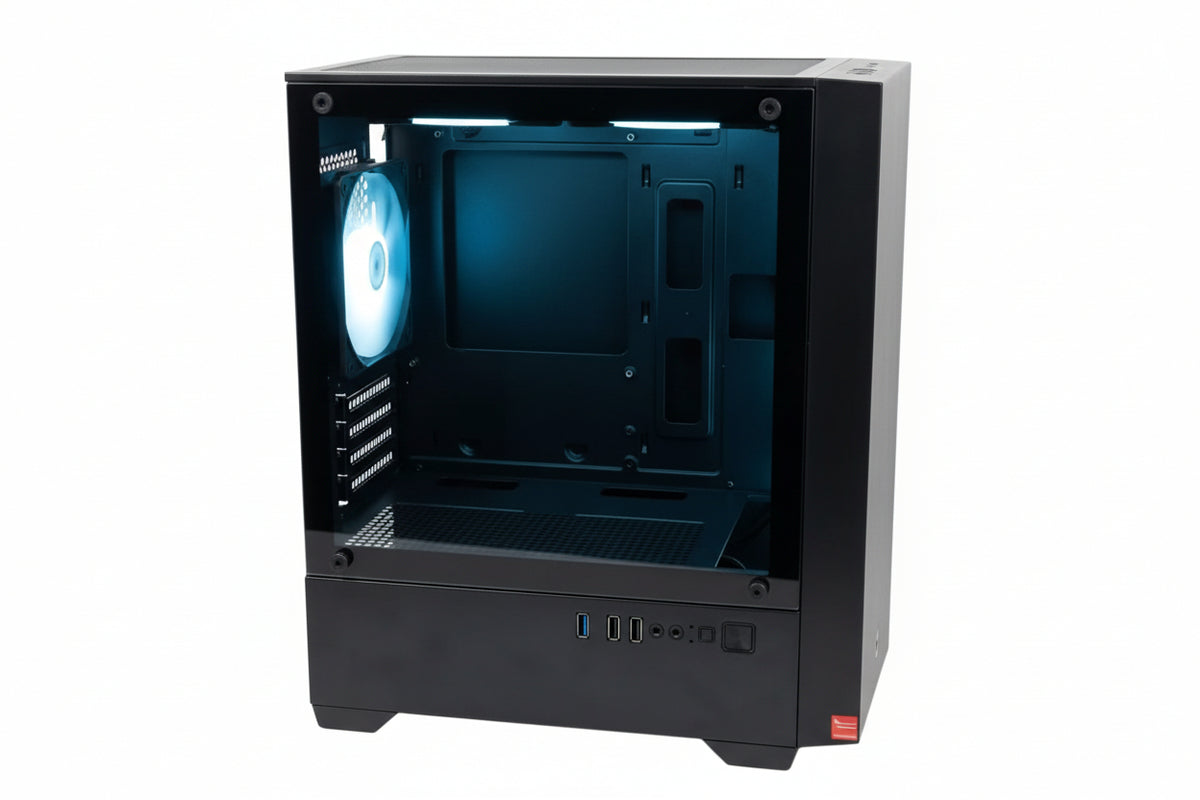 DEFENDER M-ATX 4 FAN RGB GAMING CASE - BLACK