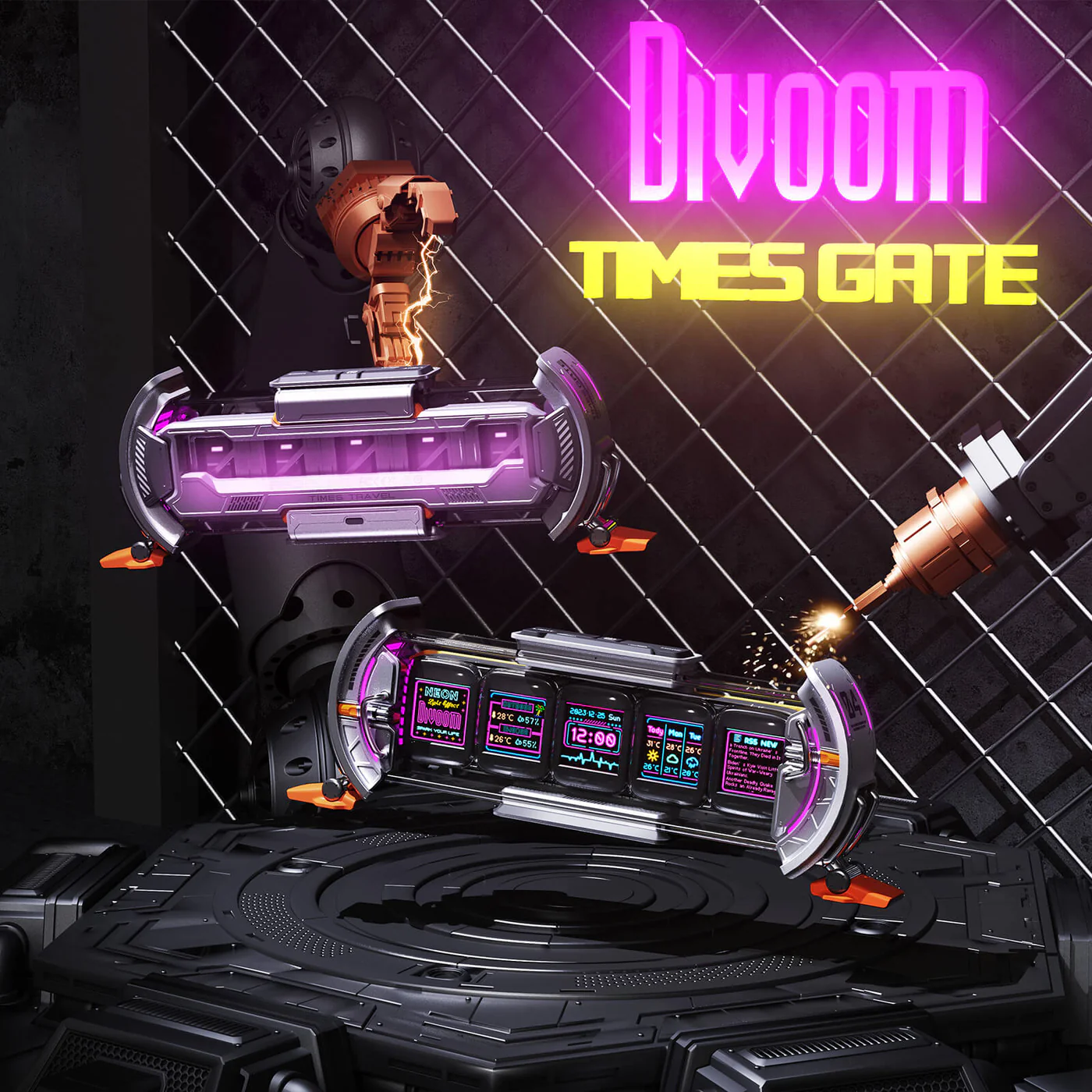 Divoom Times Gate Pixel Art Game Setup Clock Smart Watch Control