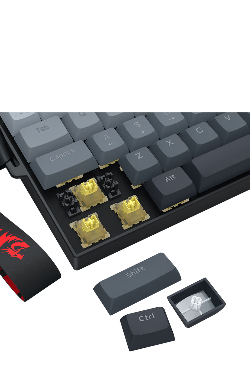 Redragon K617GGB-RGB-MP Fizz Grey 60% Rapid Trigger Magnetic RGB Gaming Keyboard