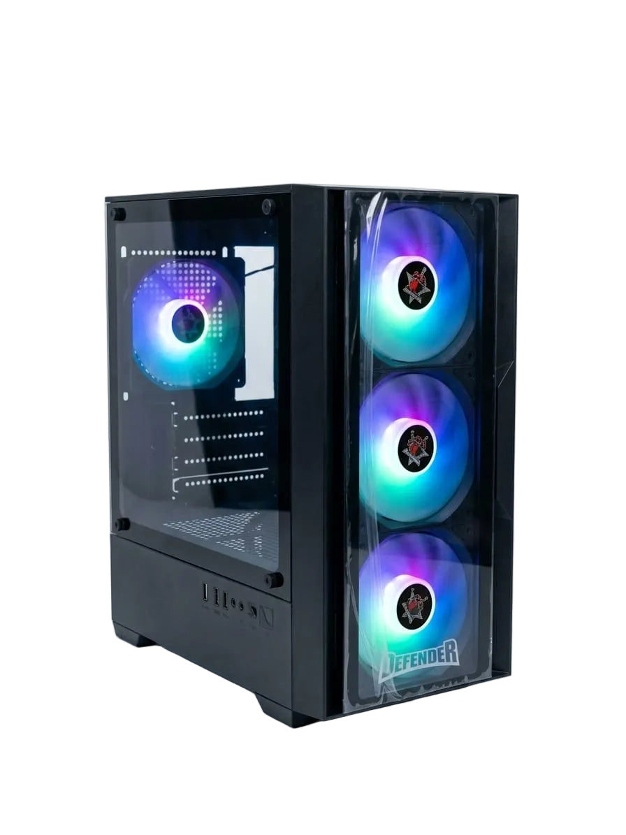 DEFENDER M-ATX 4 FAN RGB GAMING CASE - BLACK