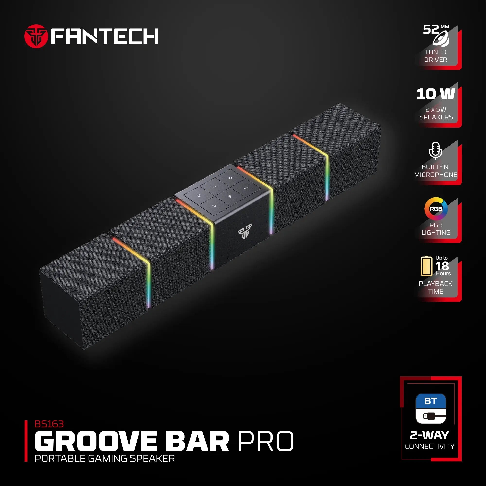 FANTECH BS163 GROOVE BAR PRO BLACK GAMING SPEAKER FANTECH BS163 GROOVE BAR PRO BLACK GAMING SPEAKER