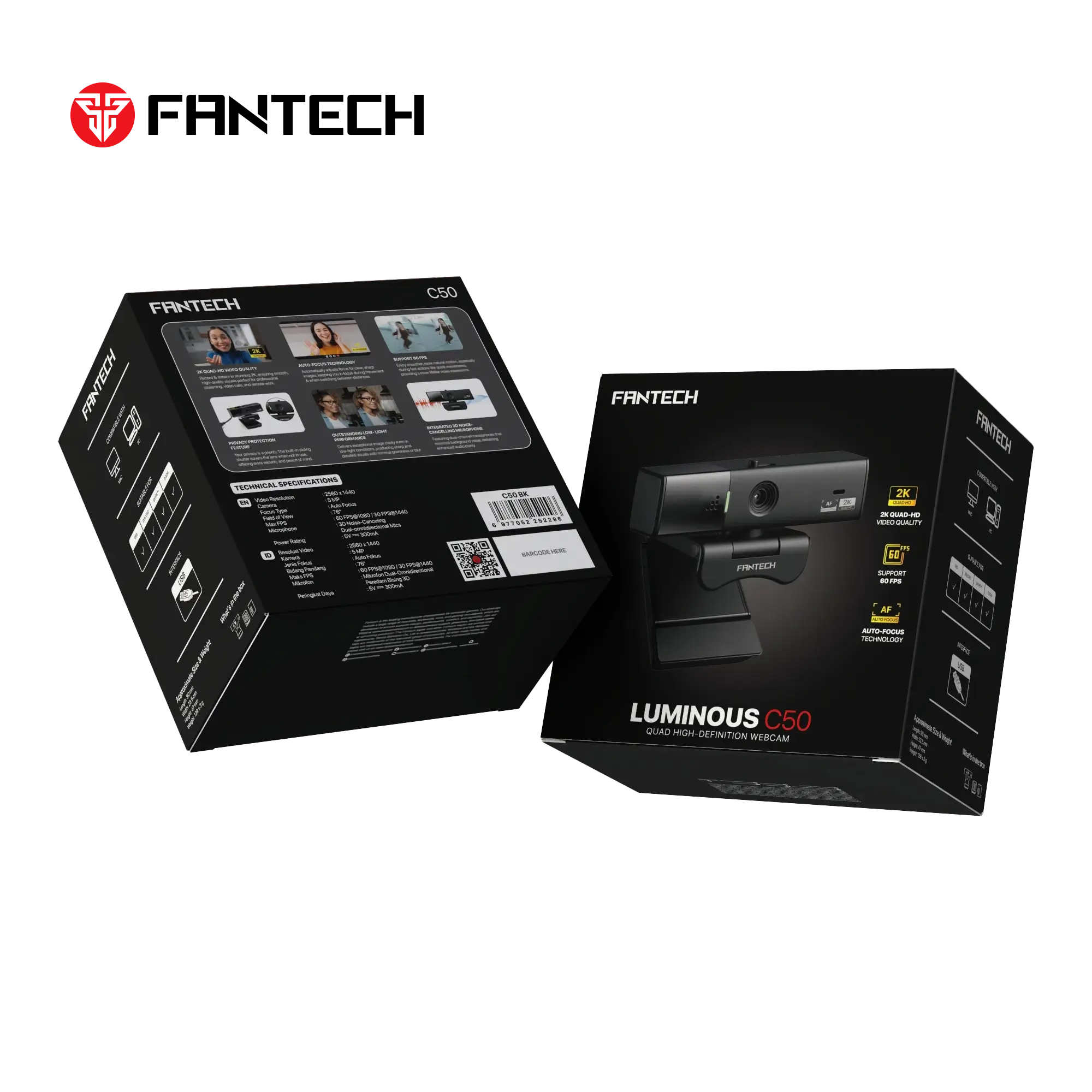 FANTECH LUMINOUS C50 QHD WEBCAM