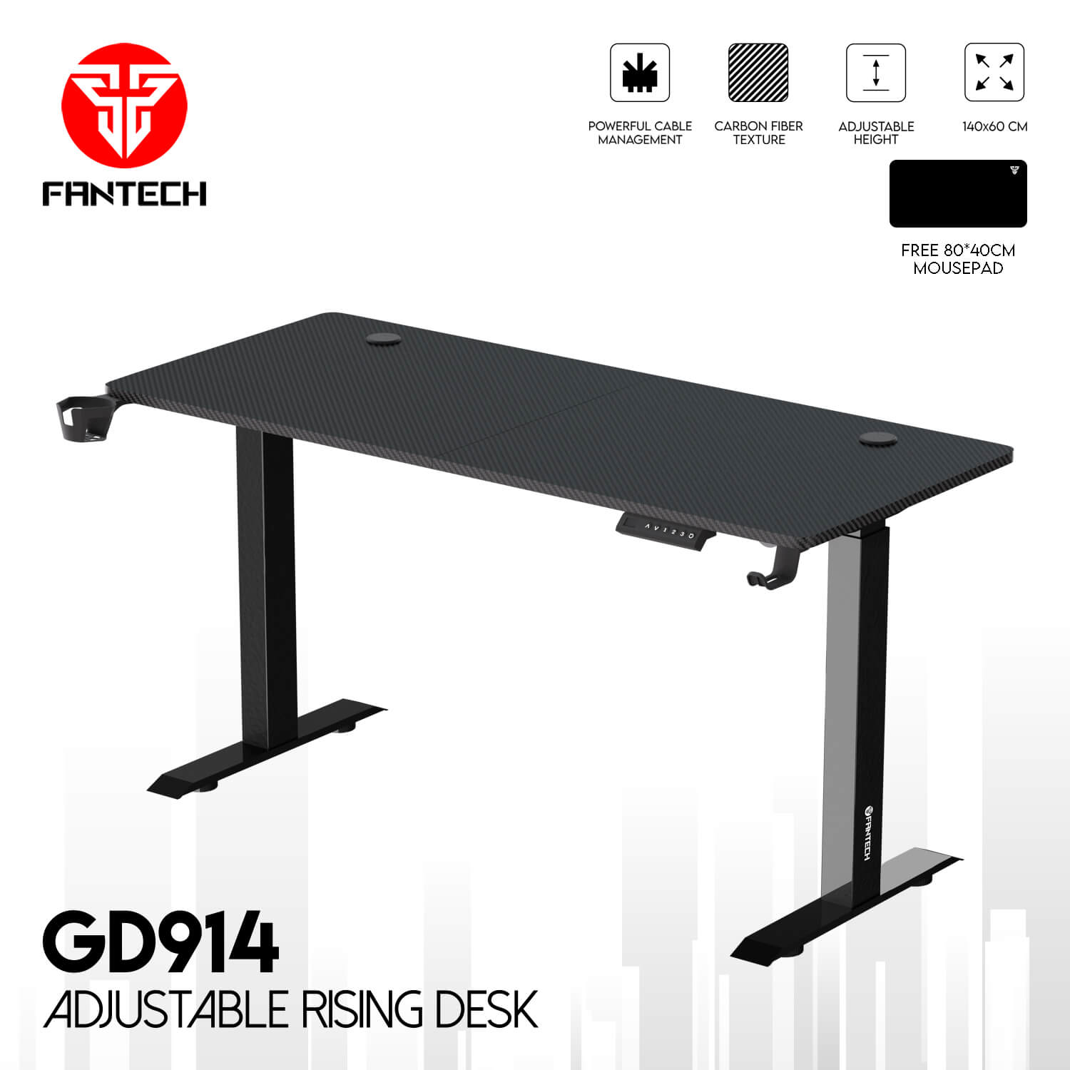 Fantech GD914 Gaming Desk  - Black
