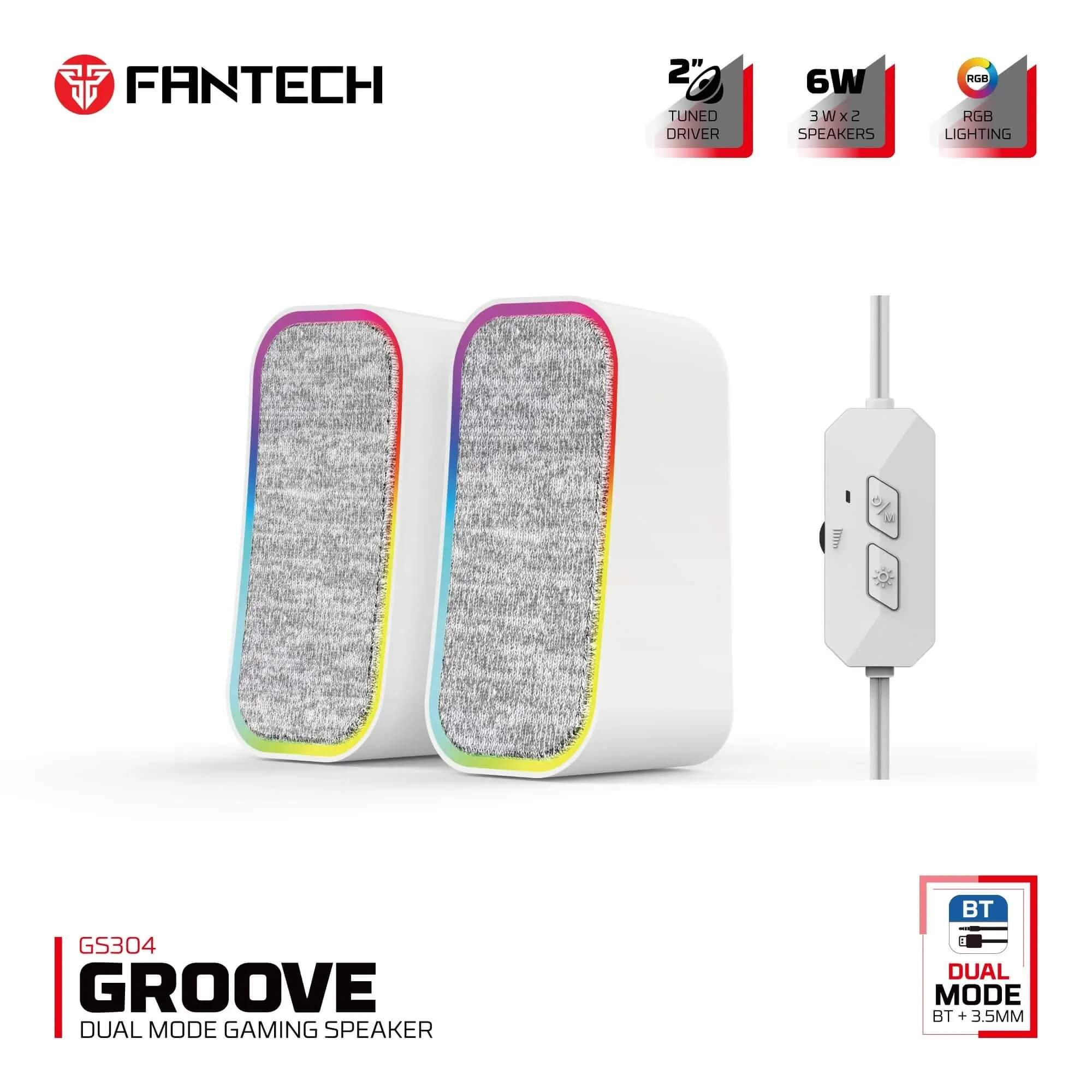 Fantech Groove Dual Mode RGB Gaming Speaker - White