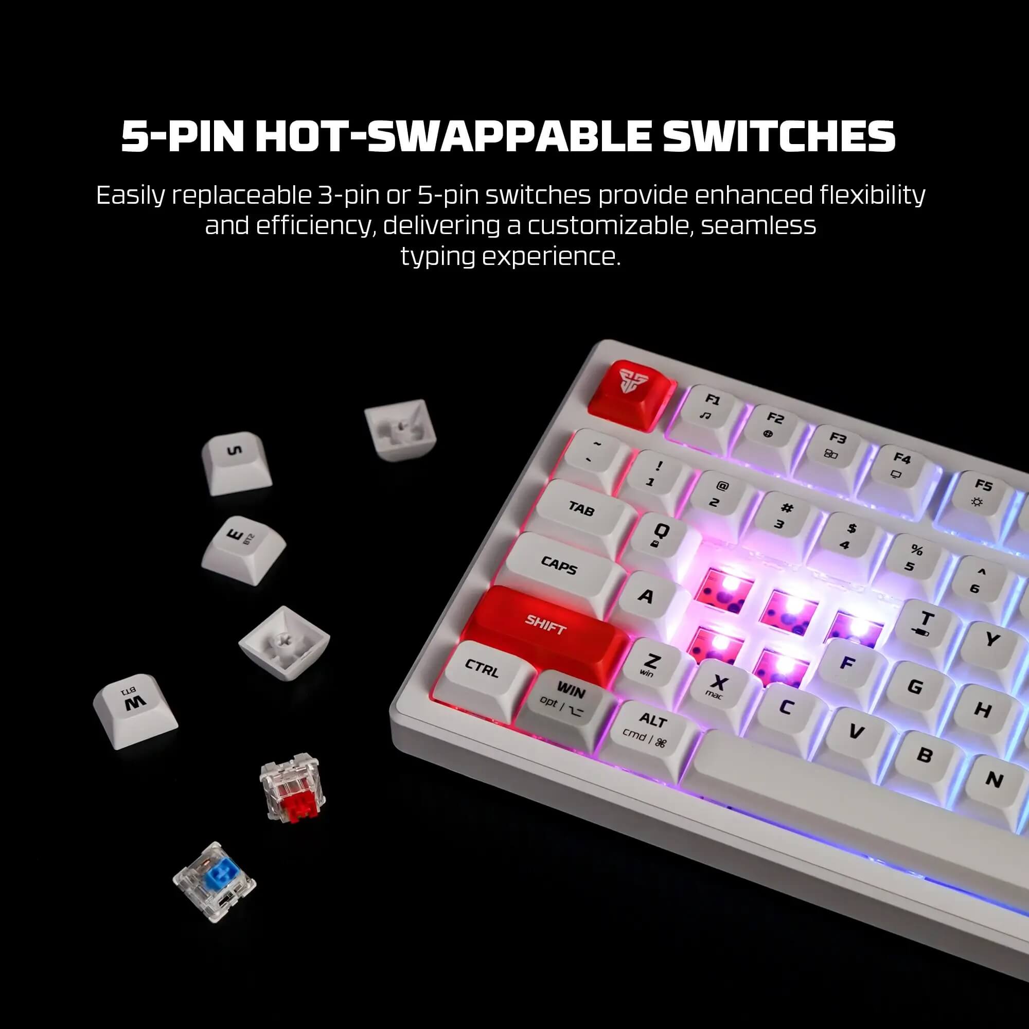 FANTECH MK917 ATOM PRO79 WIRELESS MECHANICAL GAMING KEYBOARD WHITE
