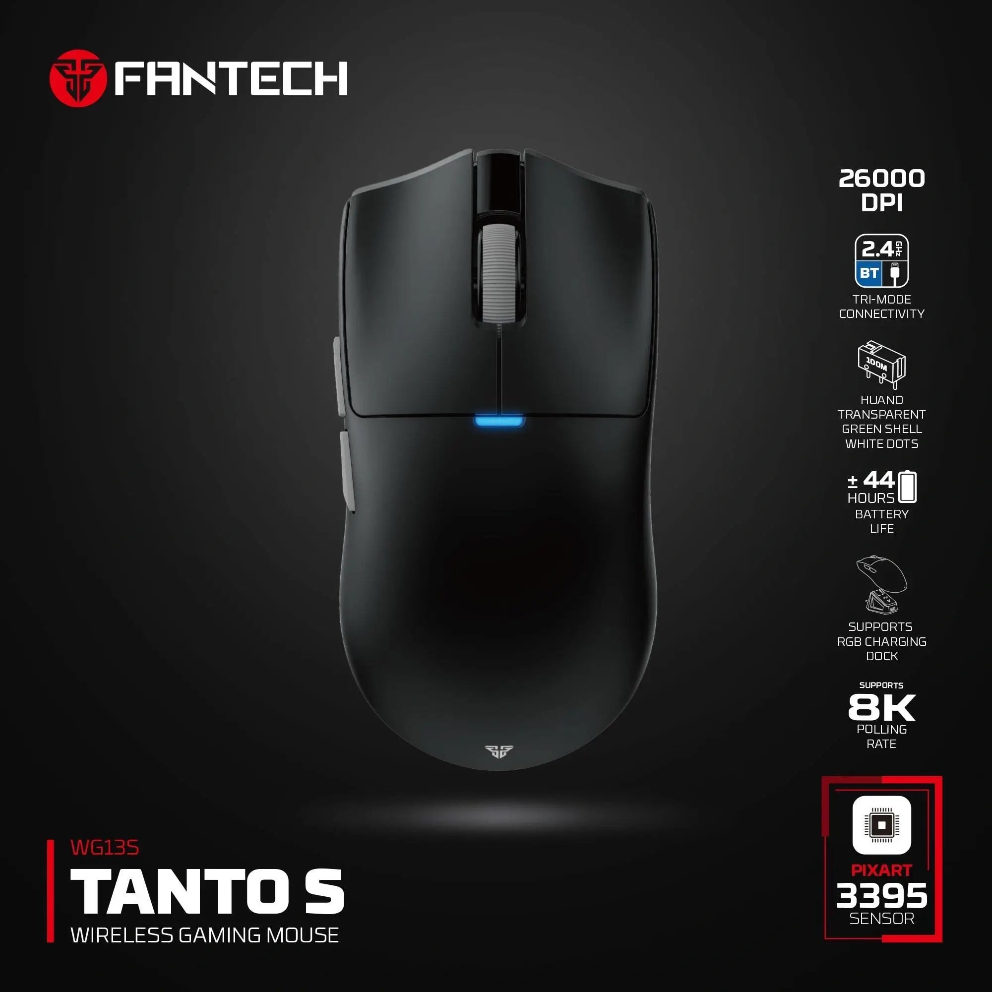 FANTECH WG13S TANTO S TRI-MODE WIRELESS GAMING MOUSE