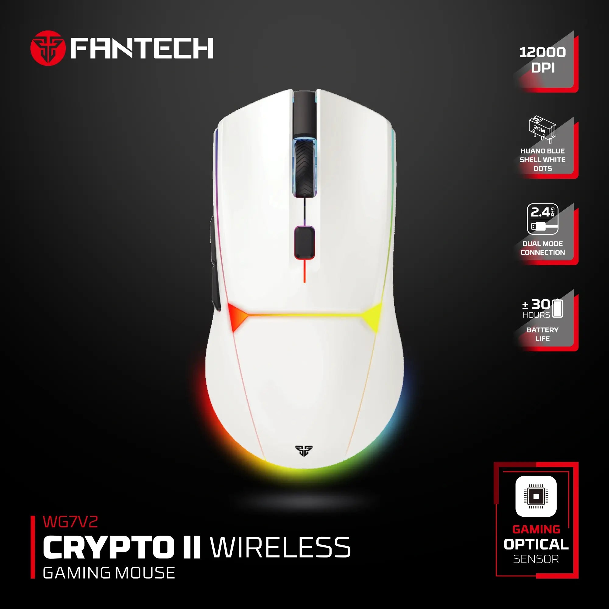 FANTECH WG7V2 CRYPTO II WIRELESS GAMING MOUSE