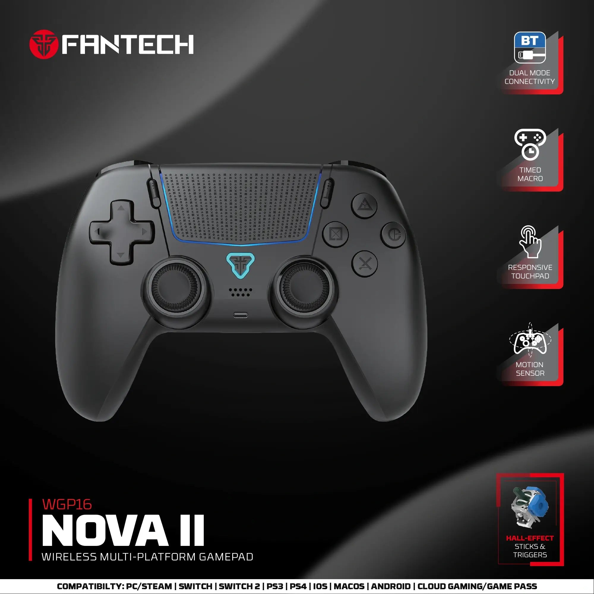 FANTECH WGP16 NOVA II Wireless GAMEPAD Black
