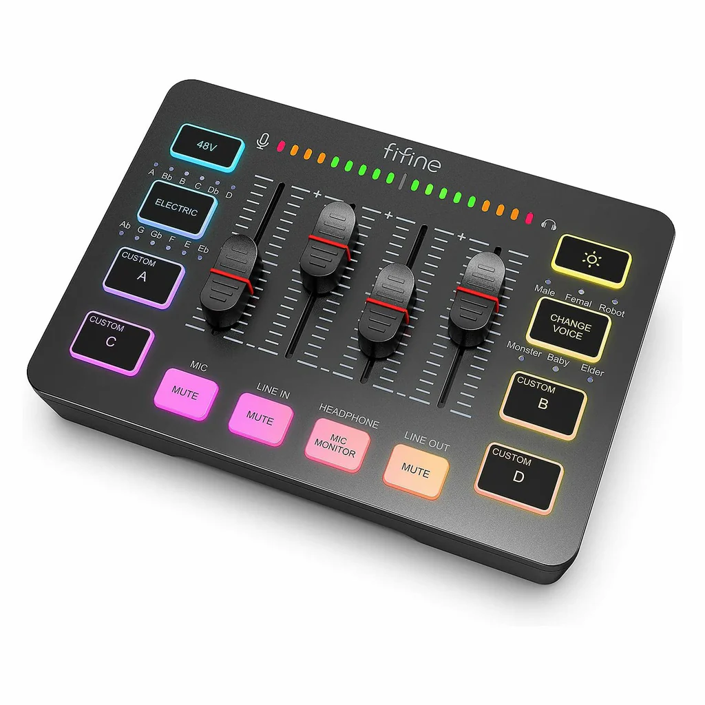 Fifine Ampligame SC3 Gaming Usb Mixer With Xlr, headset Input, Monitoring