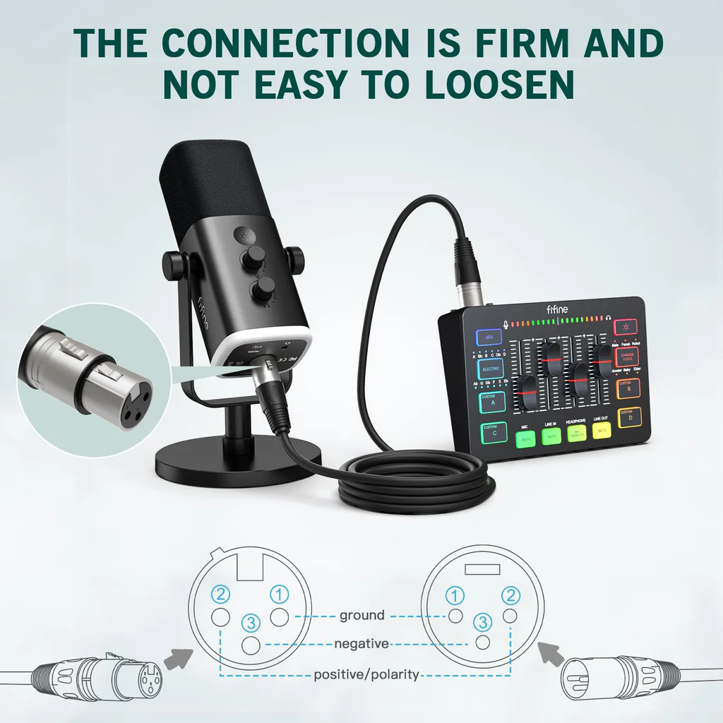 Fifine L9 XLR Cable With 10 Feet Length For Connecting Any XLR Mics 