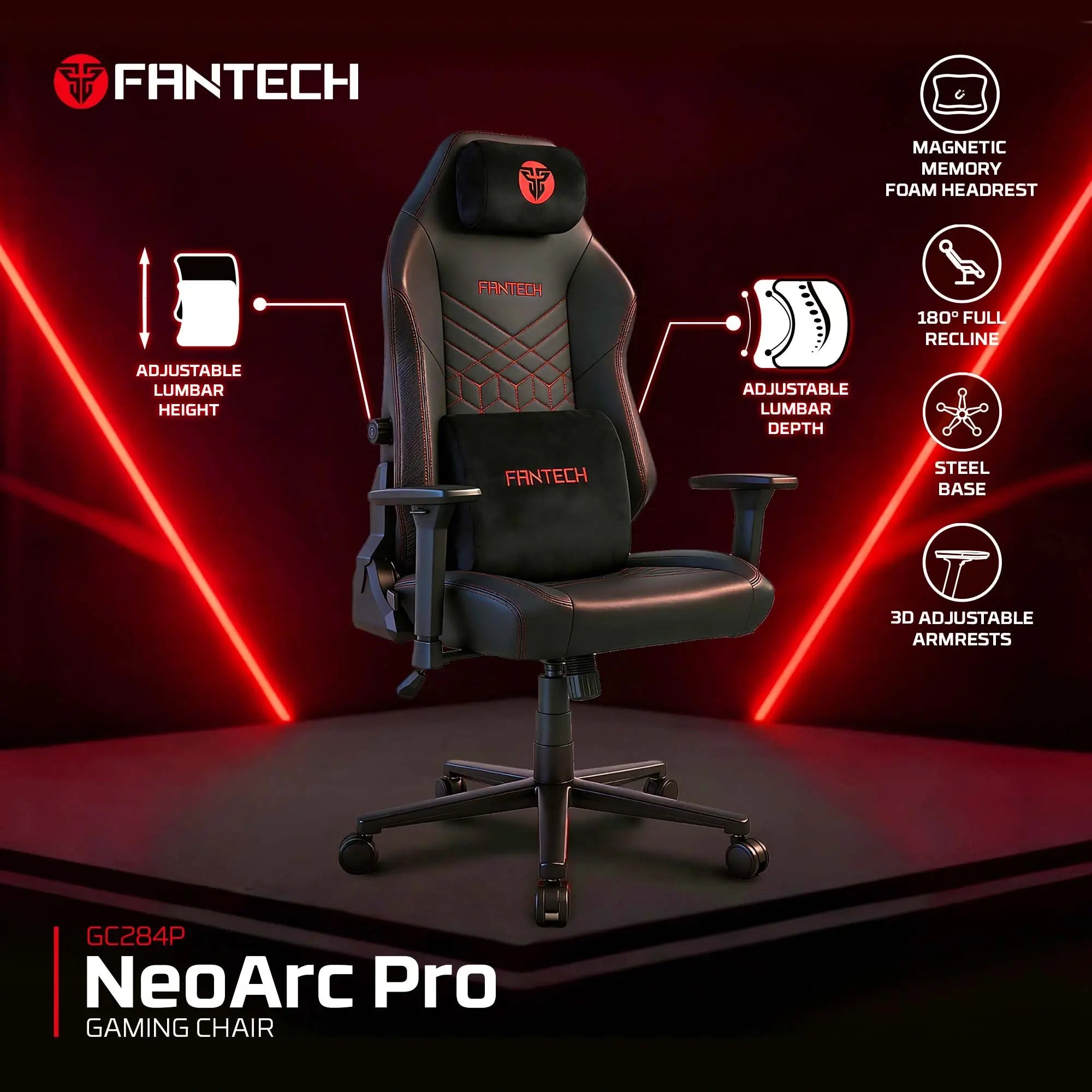 FANTECH GC284 NEOARC PRO GAMING CHAIR -BLACK