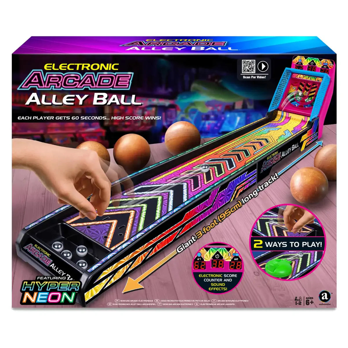AMBASSADOR ELECTRONIC ARCADE ALLEY BALL HYPER NEON SERIES