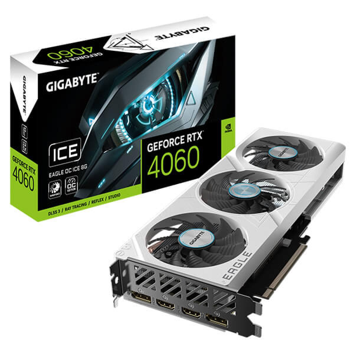 GIGABYTE GeForce RTX 4060 EAGLE OC ICE 8GB GDDR6 - Graphics Card