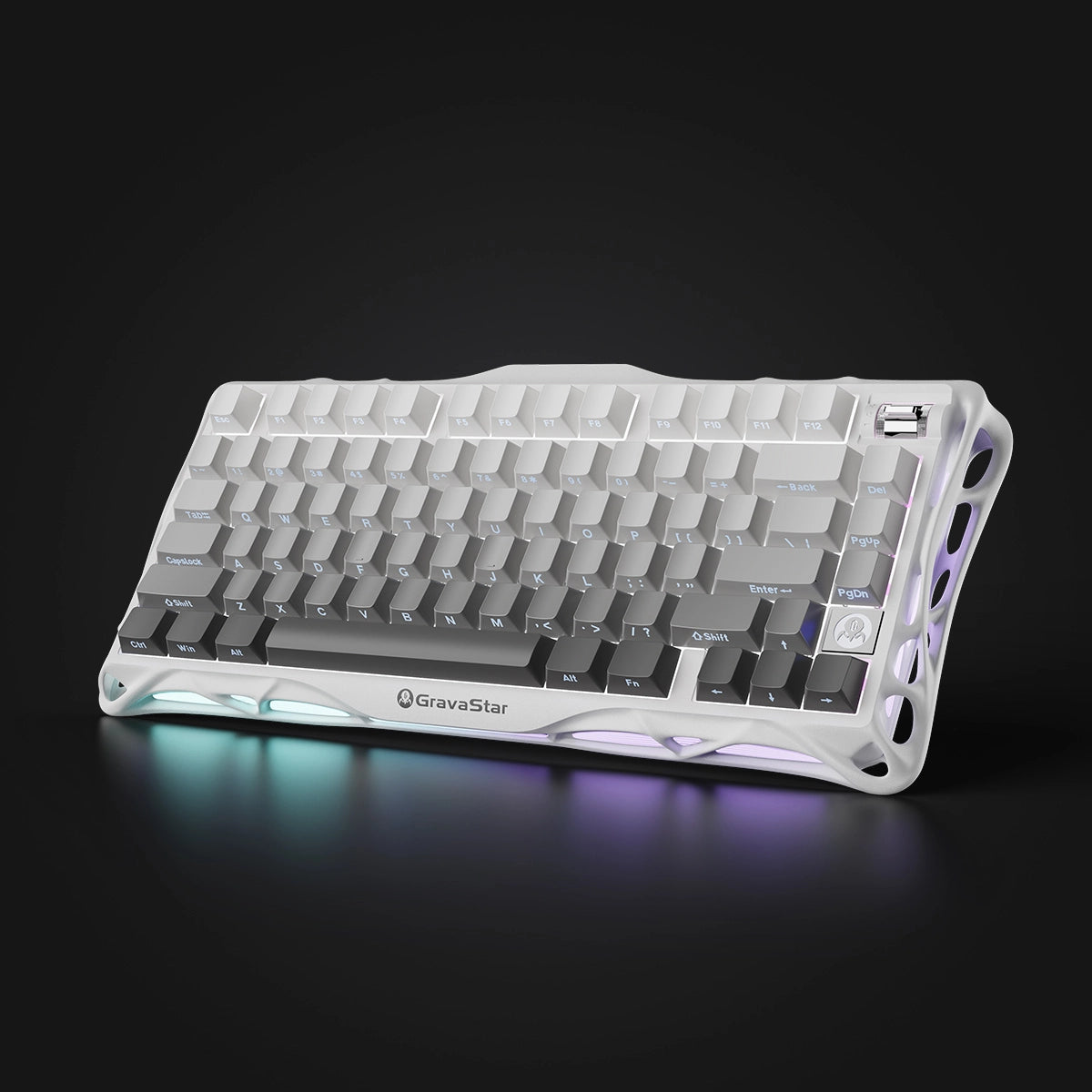 GravaStar Mercury K1 75% Wireless Mechanical Gaming Keyboard - Gradient White
