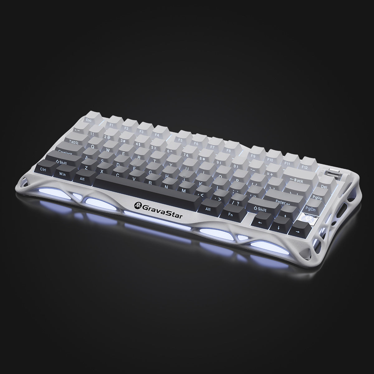 GravaStar Mercury K1 75% Wireless Mechanical Gaming Keyboard - Gradient White