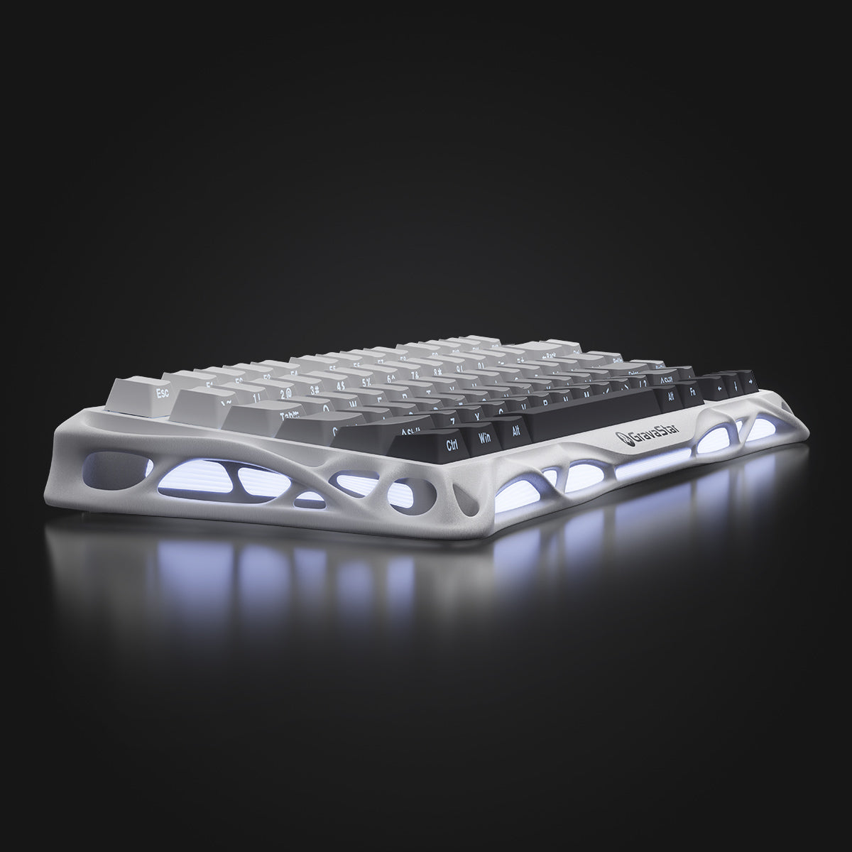 GravaStar Mercury K1 75% Wireless Mechanical Gaming Keyboard - Gradient White