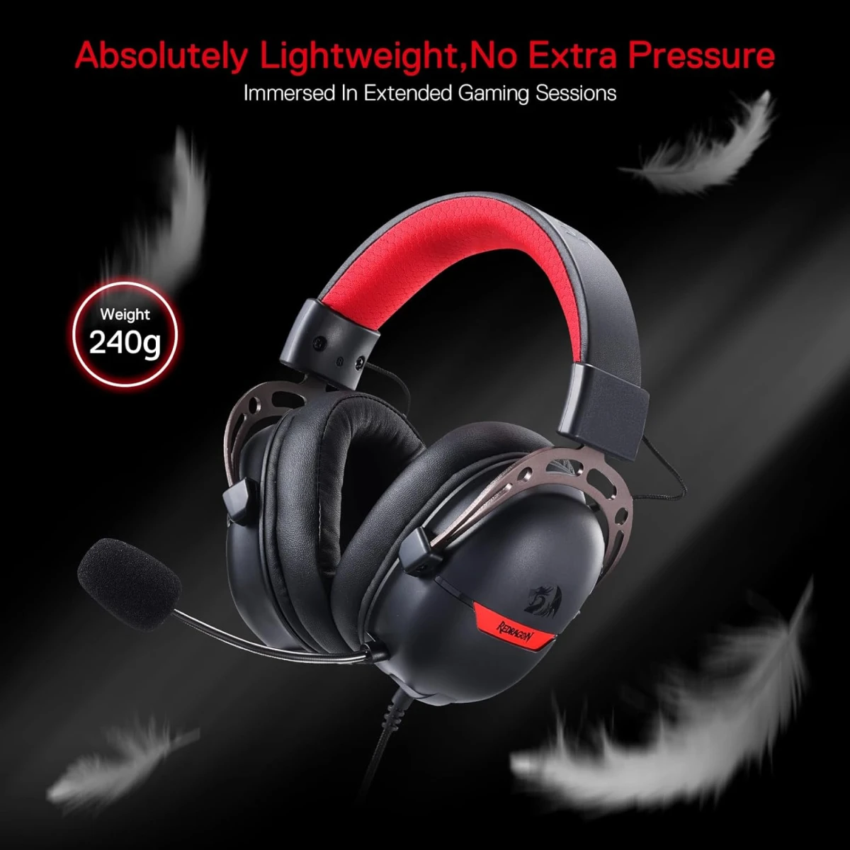 Redragon H376BR Aurora Wired Gaming Headset - Black