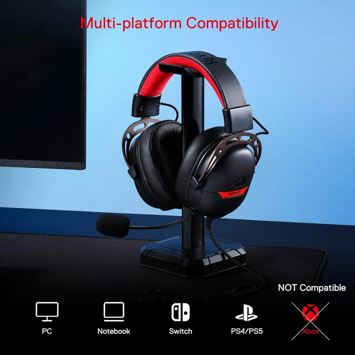 Redragon H376BR Aurora Wired Gaming Headset - Black