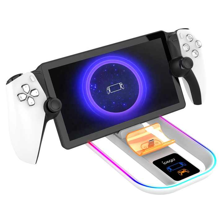 iPega Charger Base With RGB Light For PS5 Portal & Gamepad Charging Dock