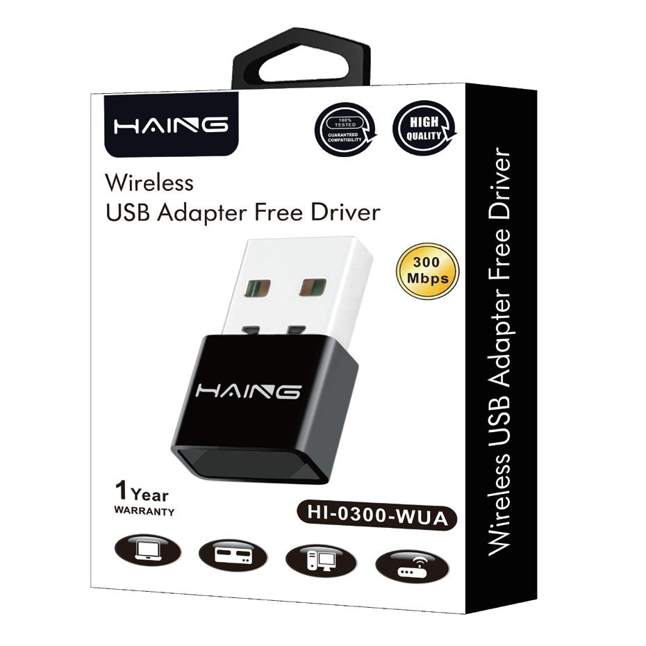 HAING HI-0300-WUA 300Mbps 11n Wi-Fi USB Adapter HAING HI-0300-WUA 300Mbps 11n Wi-Fi USB Adapter
