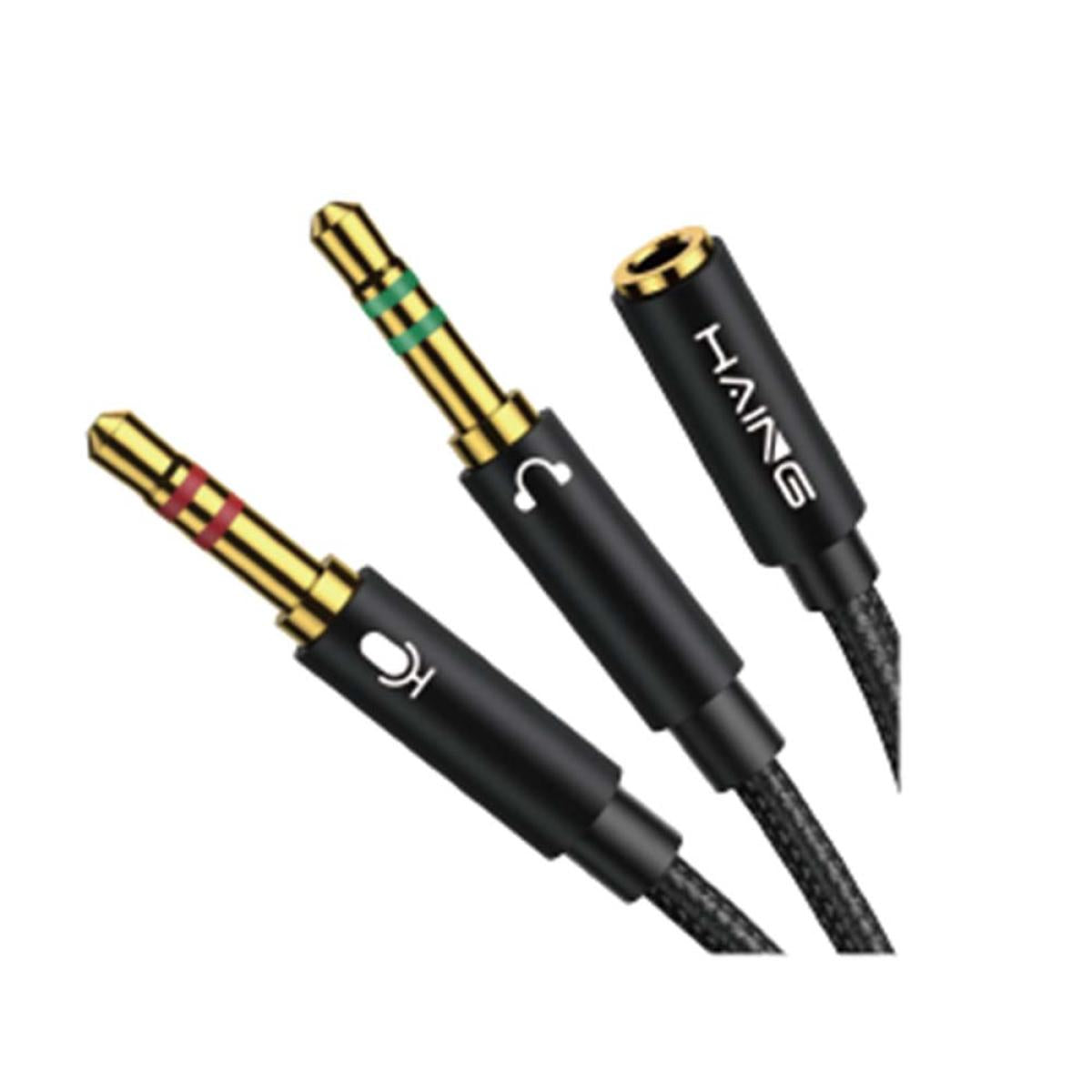 HAING HI-1047-FMC 3.5mm Female to Dual 3.5mm Male Audio Cable 20cm HAING HI-1047-FMC 3.5mm Female to Dual 3.5mm Male Audio Cable 20cm