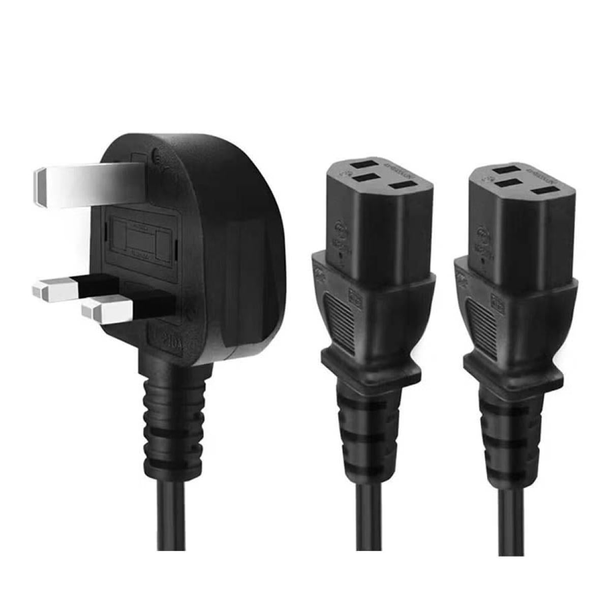 HAING HI-1061-UPC-2M UK 3 Pin Y Splitter Power Cable 2M