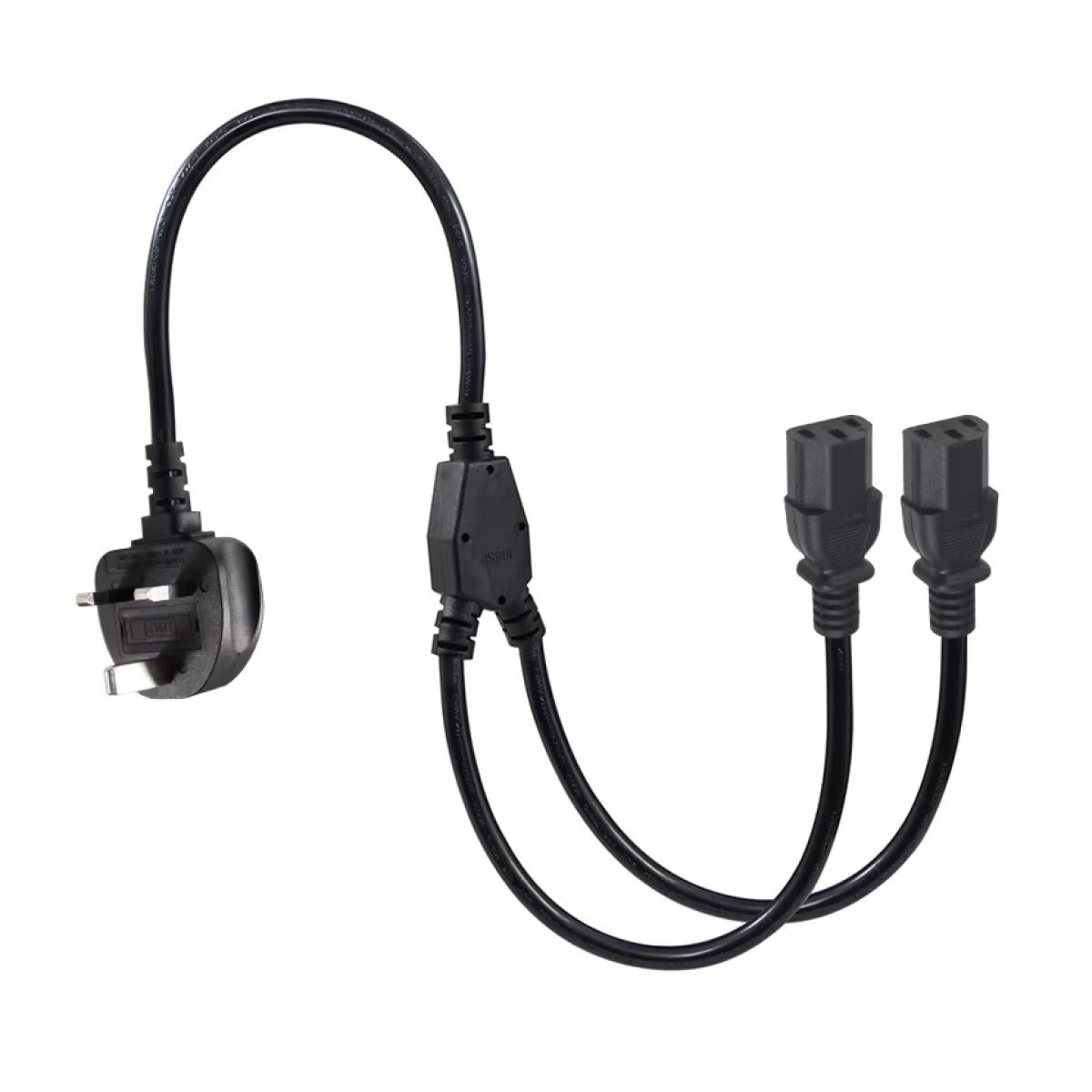 HAING HI-1061-UPC-2M UK 3 Pin Y Splitter Power Cable 2M HAING HI-1061-UPC-2M UK 3 Pin Y Splitter Power Cable 2M